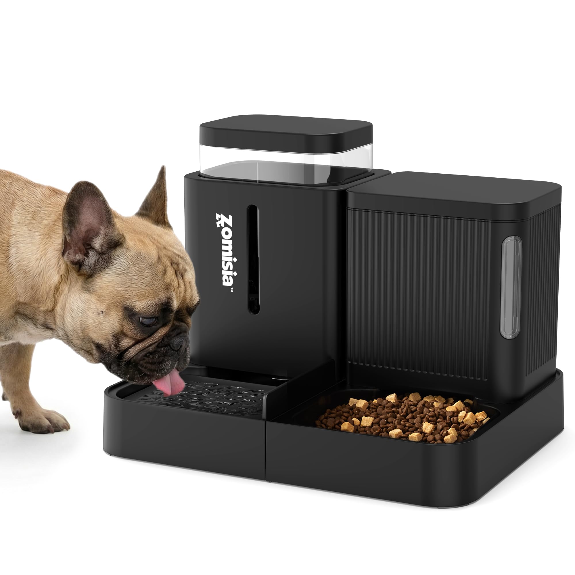 ZOMISIA Gravity Dog Food and Water Dispenser, 2 in 1 Automatic Dog Feeder with 180 Degree Rotatable, 2 Pack Large Capacity Self 