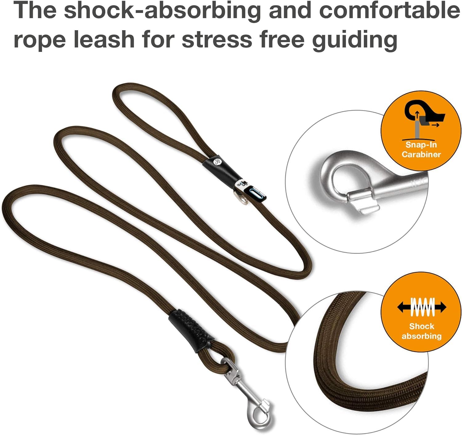 Stretch Comfort Leash Brown L