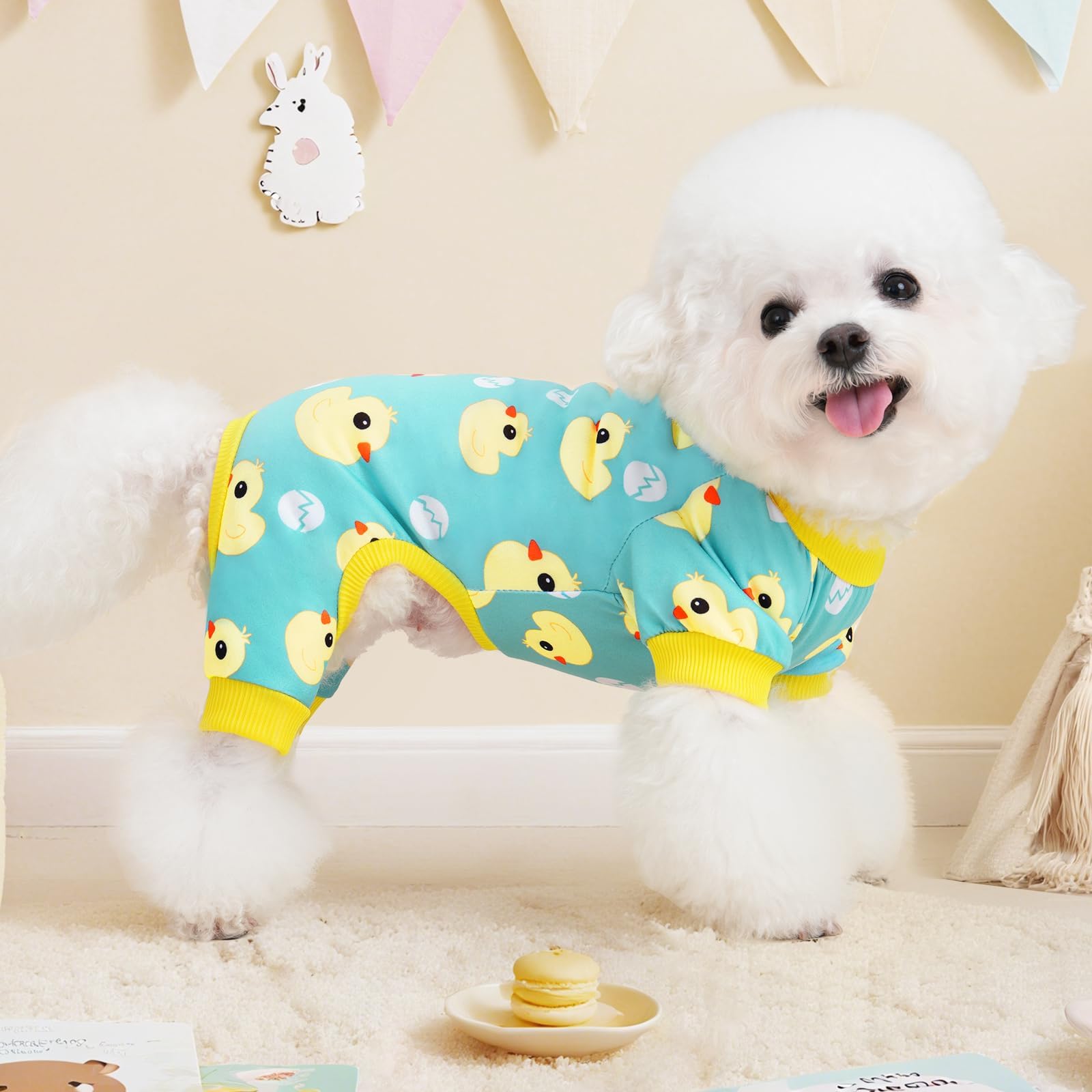 Xpudac Dog Pajamas Soft Stretchy Dog Clothes For Small Medium Dogs Pet Jumpsuit Cat Apparel-Xs
