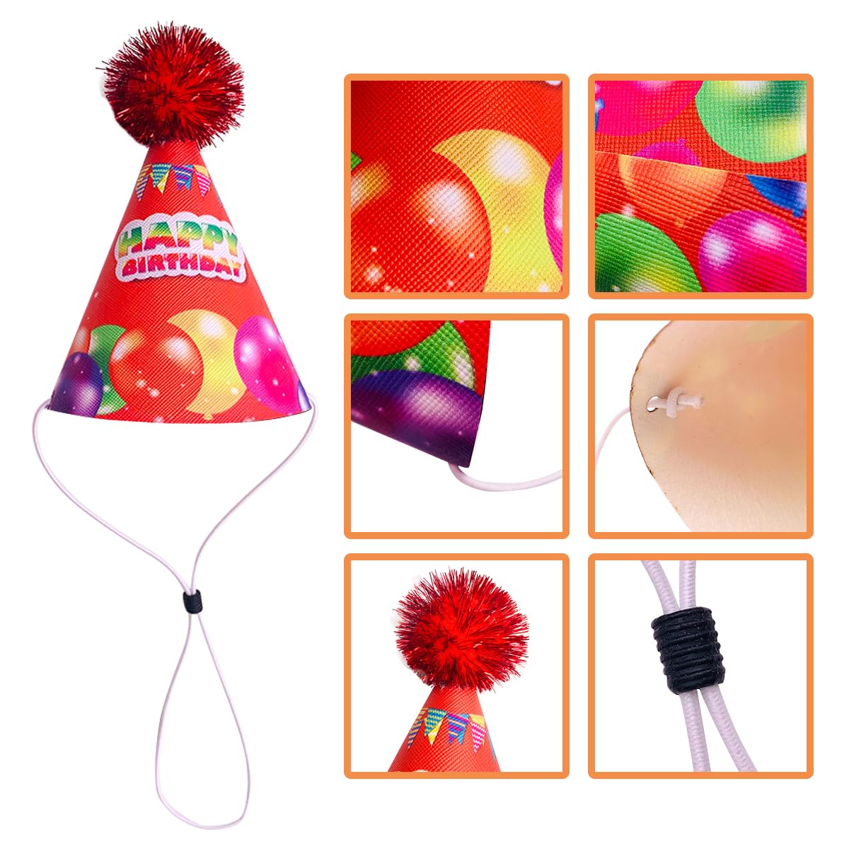 Jpgdn 6Pcs/Pack Mini Dog Happy Birthday Hats Party Hats For Small Puppies Doggie Cats Kittens Rabbit Boy Girl Birthday Costume A