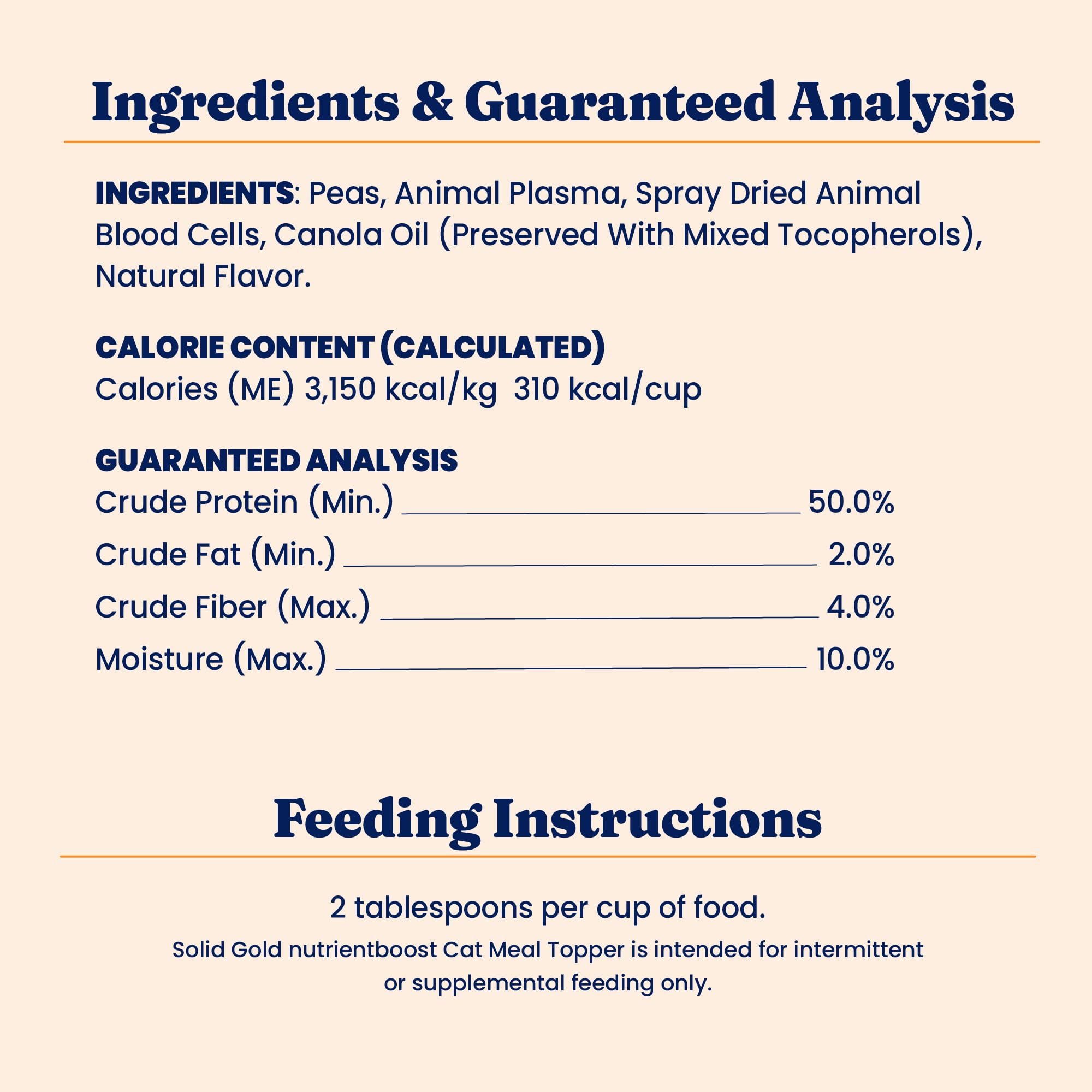 Solid Gold NutrientBoost Meal Topper for Cats - High Protein Crunchy Cat Treats Rich in Vitamins Minerals and Amino Acids - 1 Po