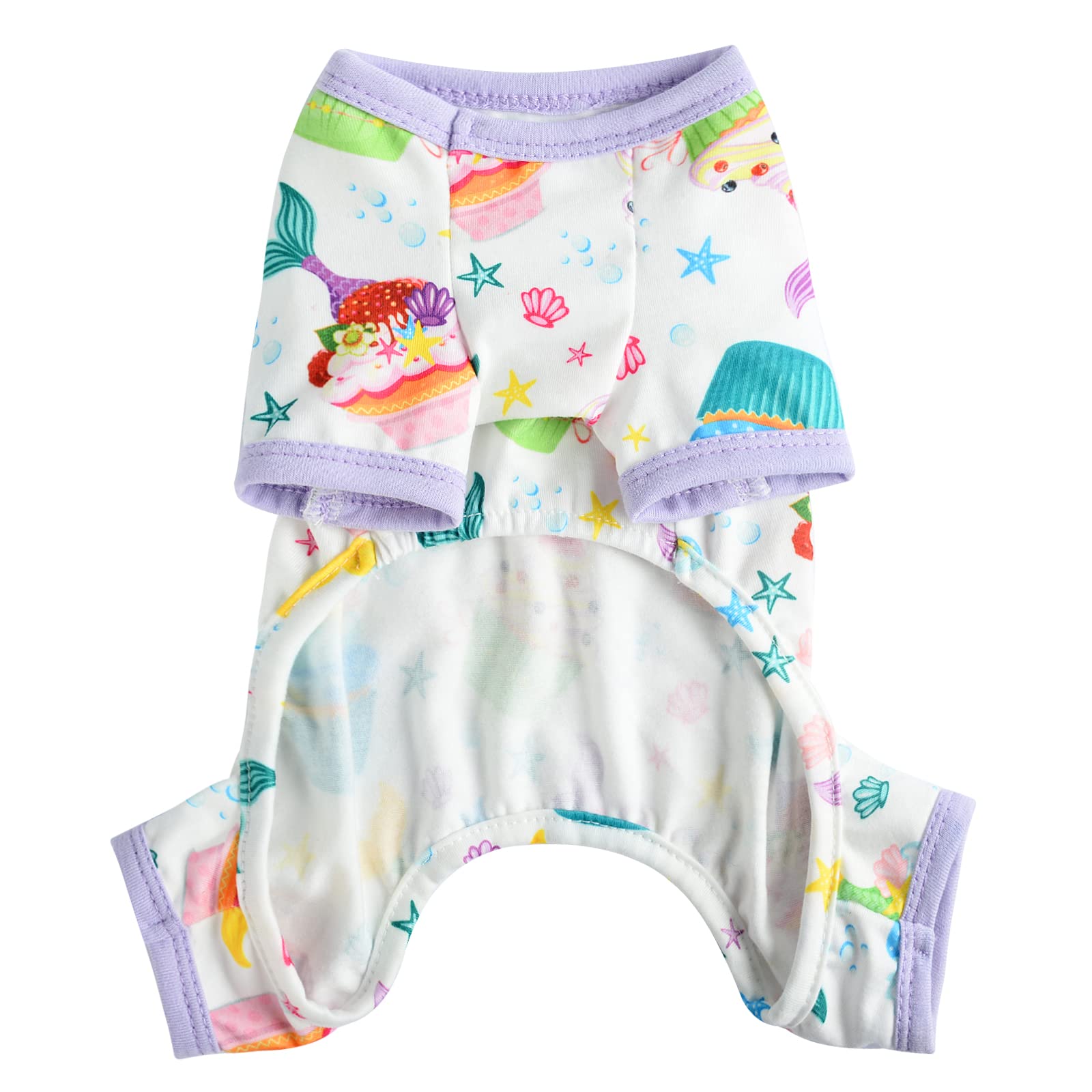 Dog Pajamas For Small Dogs Girl Boy Puppy Pjs Summer Pet Onesies For Chihuahua Yorkie Teacup Cute Soft Material Stretch Able Cat Clothes Outfit Apparel Doggy Jumpsuit (Medium, Cake)