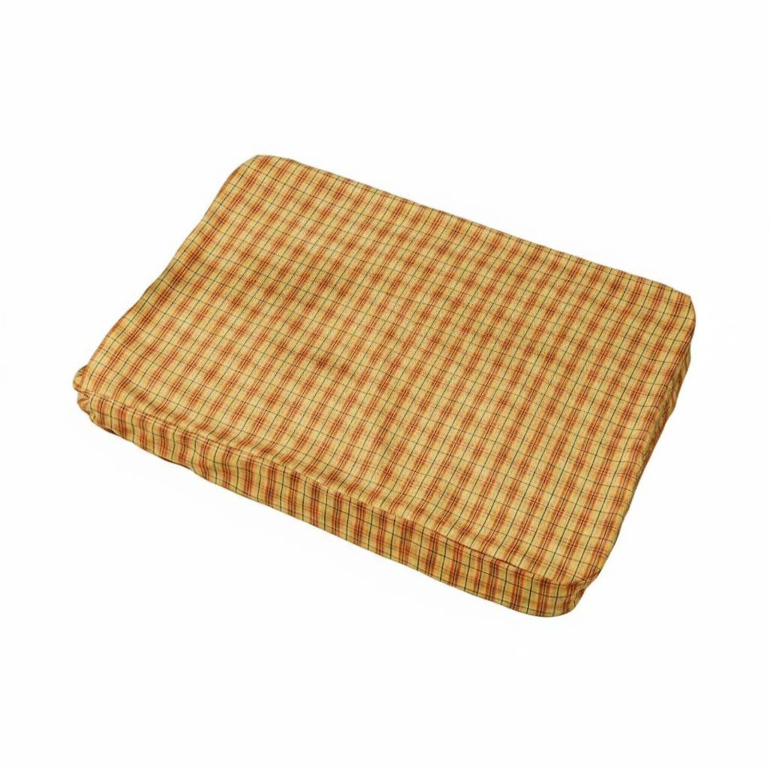 Elasticized Edges Fitted Dog Bed Cover Easy to Clean WaterResistant Dog Bed Cover, S 70x60cm, Yellow Plaid 4season