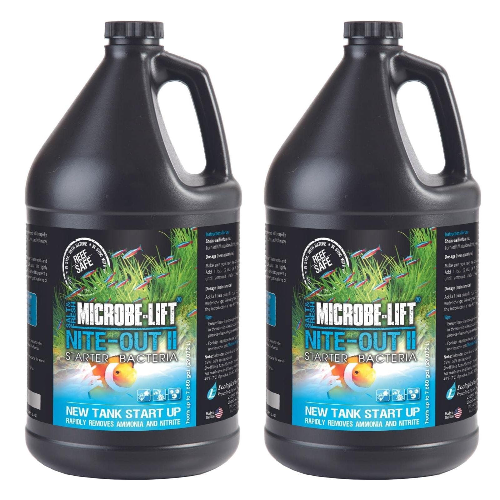 MICROBE-LIFT NITEHG12PEC Nite-Out II Aquarium and Fish Tank Cleaner for Rapid Ammonia and Nitrite Reduction, Freshwater and Salt