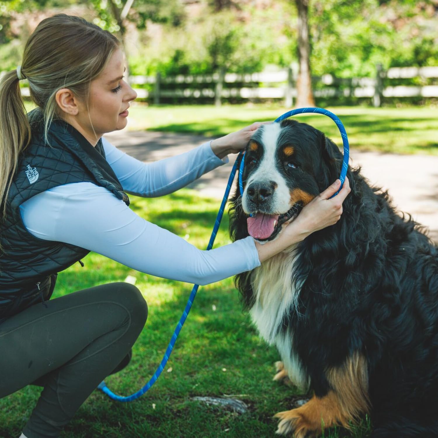 Ruffwear, Just-A-Cinch Dog Leash, 2-In-1 Lead Collar Combination, Slip Lead, Blue Pool