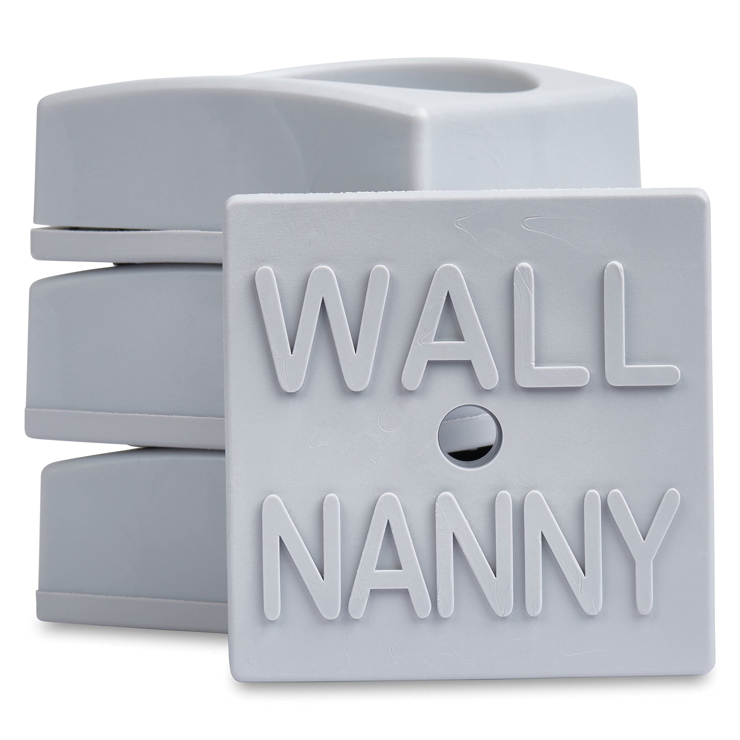 Wall Nanny Mini - Smallest Baby Gate Wall Protector (Made In Usa) Protect Walls & Doorways From Pet Gates & Dog Gate Spindles - Child Pressure Mounted Baby Gate For Stairs Wall Cup (Gray) 4 Pack