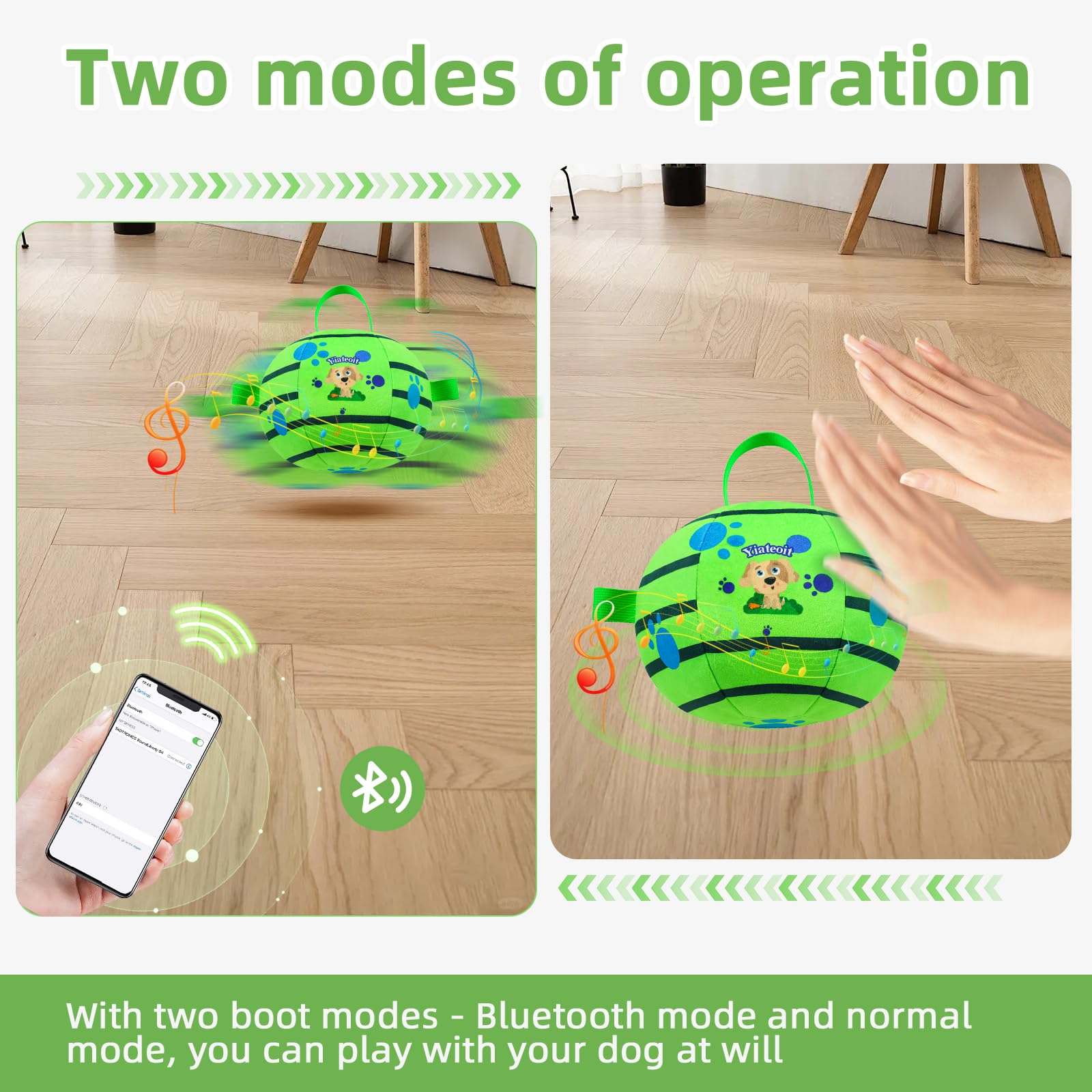 Yiateoit Interactive Dog Toys,Remote Control Dog Balls With Jumping, Rolling & Moving Functions - Includes A Vibrating Dog Ball