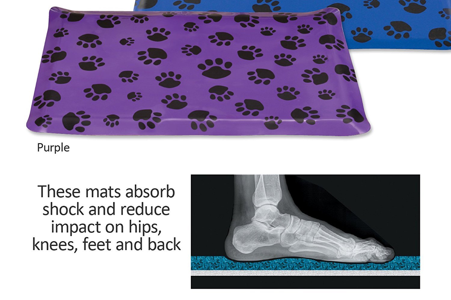 Top Performance Anti-Fatigue Rectangular Floor Mats — Comfortable And Heavy-Duty Pvc And Foam Mats For Professional Dog Groomers - 24', Purple