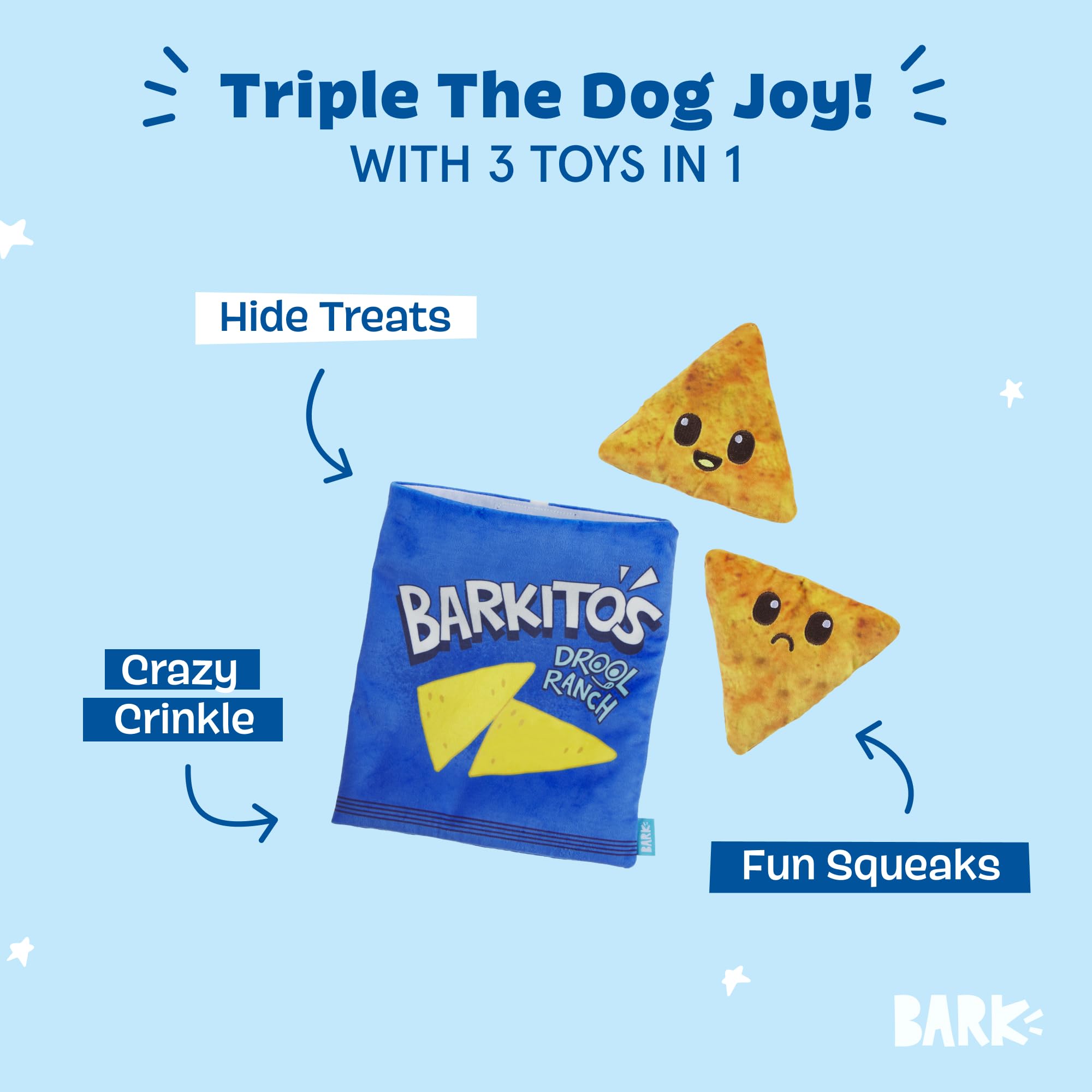 Barkbox Bark Drool Ranch Chips Holiday Plush Dog Toy | Squeaky Fun For Medium Dogs