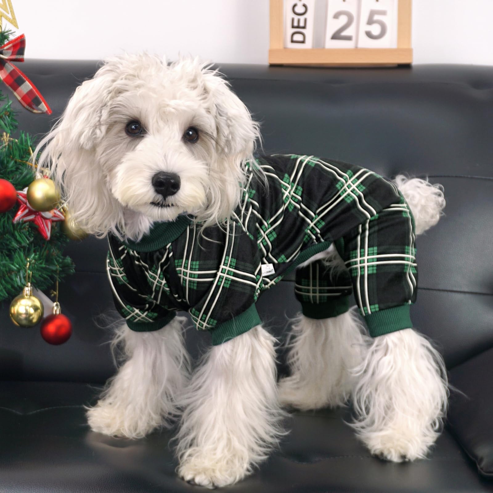 Xpudac Dog Pajamas Soft Strechy Plaid Doggie Clothes For Small Medium Dogs Girl Boy Cat Apparel-2Xl