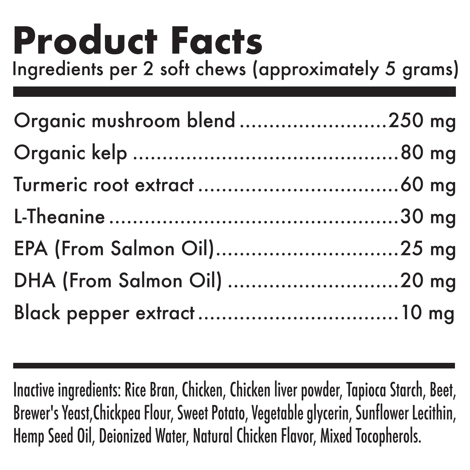 Mushroom Complex Treats for Dogs with Reishi, Shiitake, and Turkey Tail Mushrooms for Cognition and Immune Boosting Supports Dig