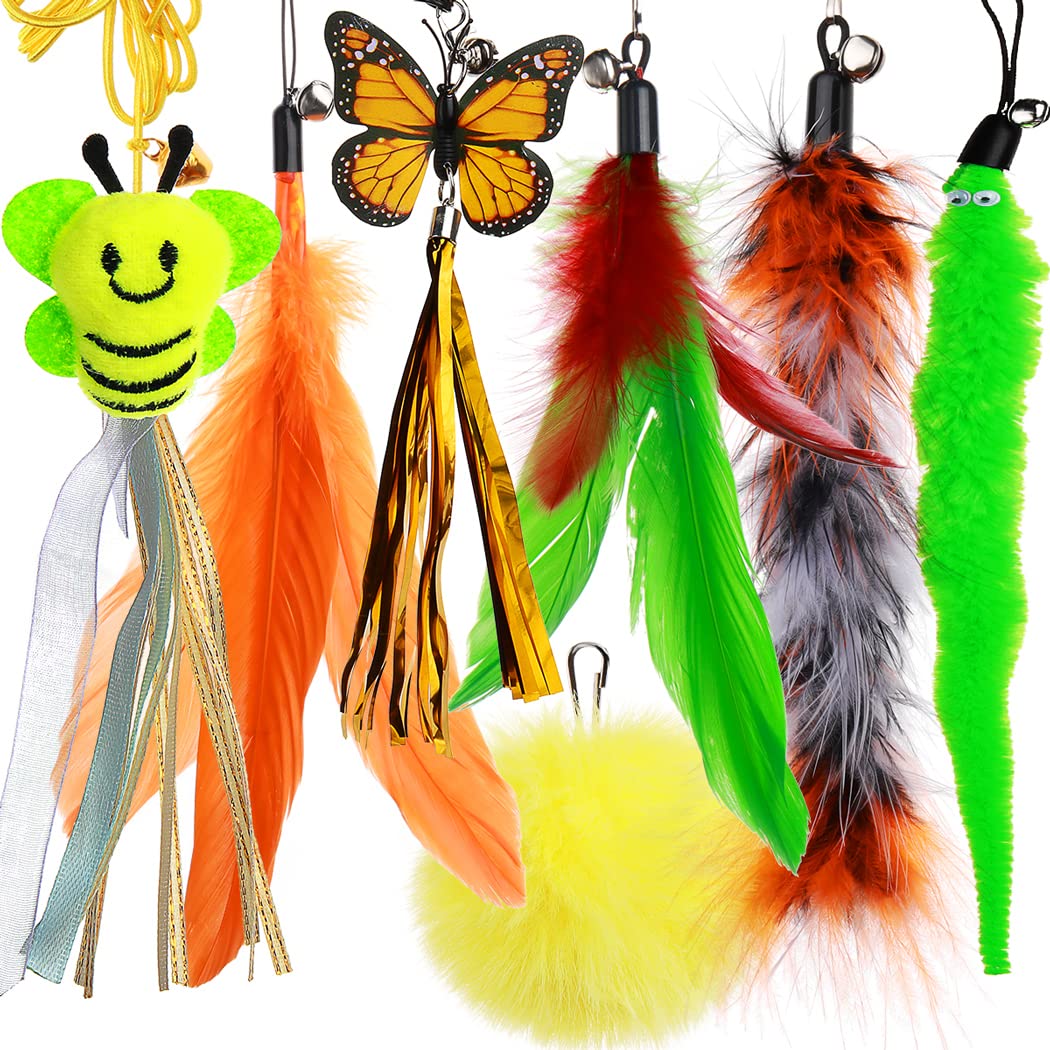 Chunlongfour Cat Accessories For Indoor Cats Simulation Bird Interactive Cat Toys String Toy 7Pcs Cat Toy Replacements Cat Stuff