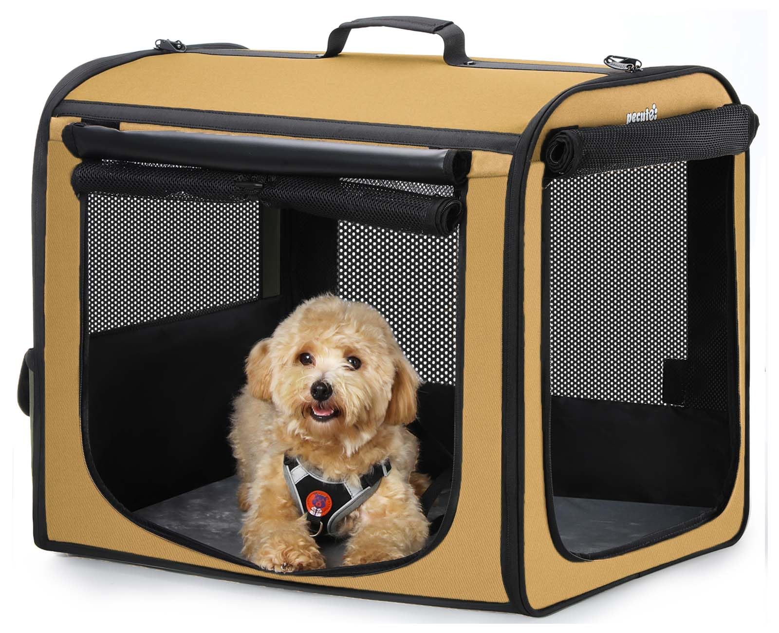 Dog Car Carrier Light Weight 24  17.7  20.5 in, Dog Carrier Easy to Assemble, Dog Car Crate Portable and Breathable, Foldable Pe