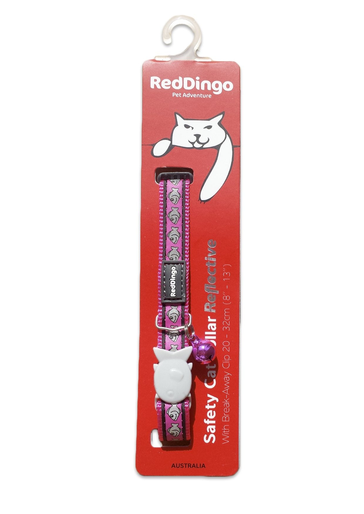 Red Dingo Reflective Cat Collar, One Size Fits All, Hotpink