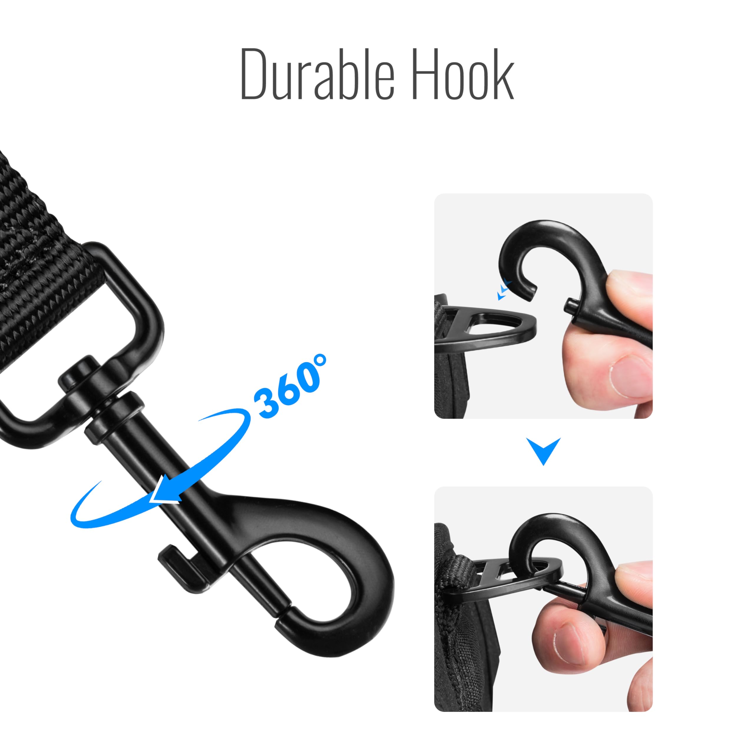 Tug 5 Ft Heavy Duty Dog Leash With Padded Traffic Handle | For Large & Medium Breed Dogs (Black)