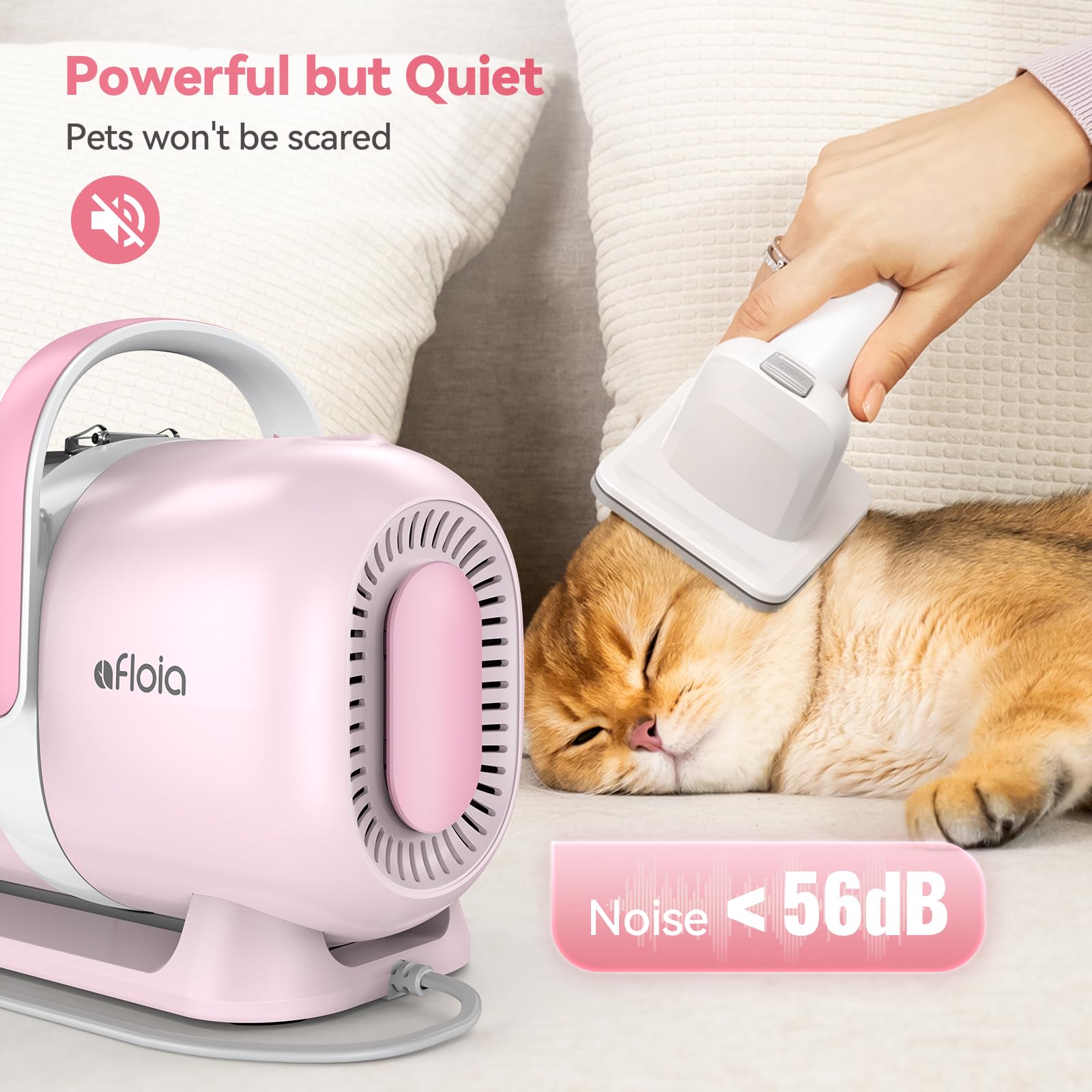 Afloia 6-In-1 Dog Grooming Kit, Pet Grooming Vacuum For Shedding, Dog Hair Vacuum With Clipper Nail Trimmer Grinder, Pet Brush G