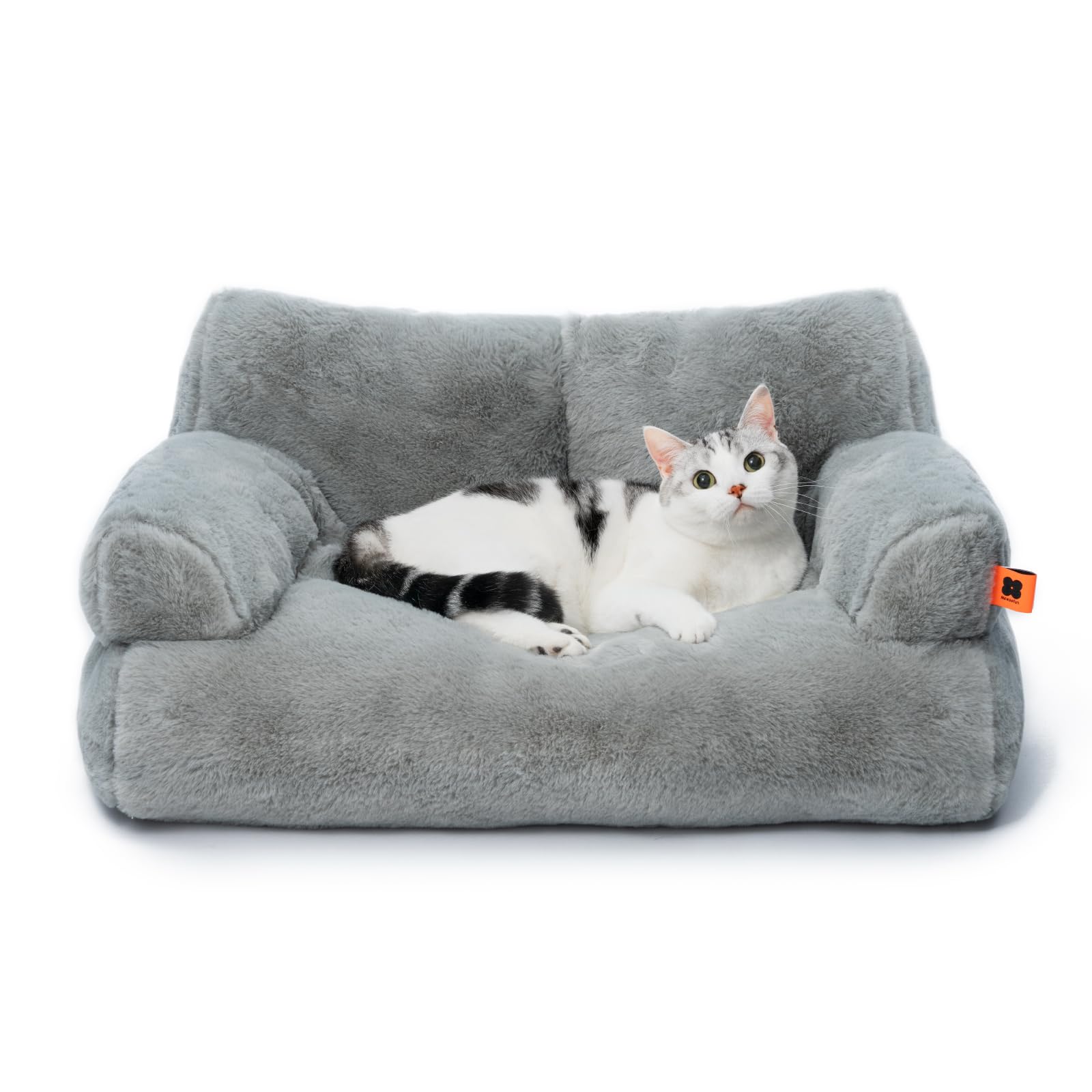 Mewoofun Cat Bed For Indoor Cats, Washable Dog Beds For Small Dogs & Cats With Removable Cover, Fluffy Cat Couch With Non-Slip B