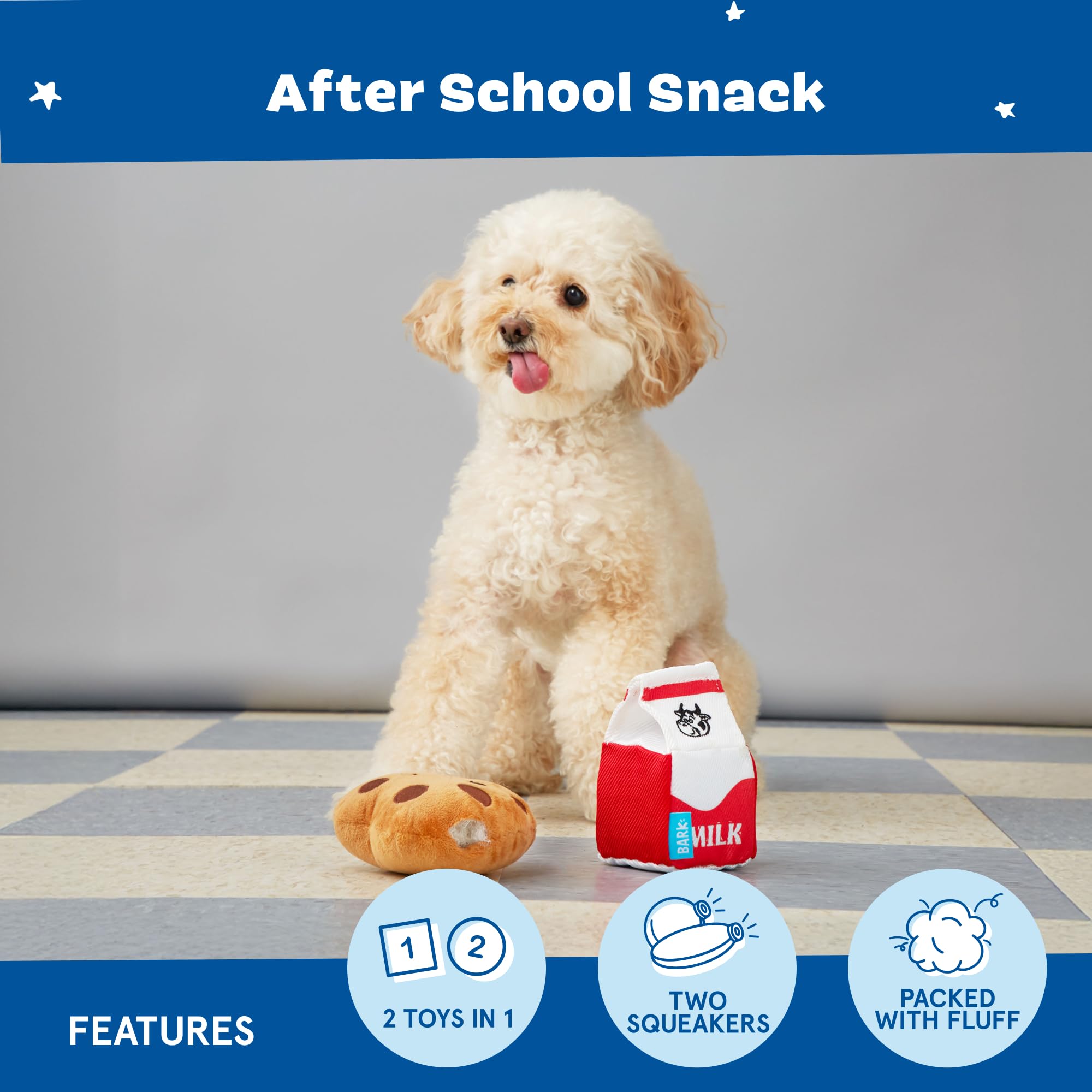 Barkbox Afterschool Snack Pack Dog Toy Bundle - Squeaky Dog Toys - Plush Dog Toys - Puppy And Pet Toys For Small Dogs