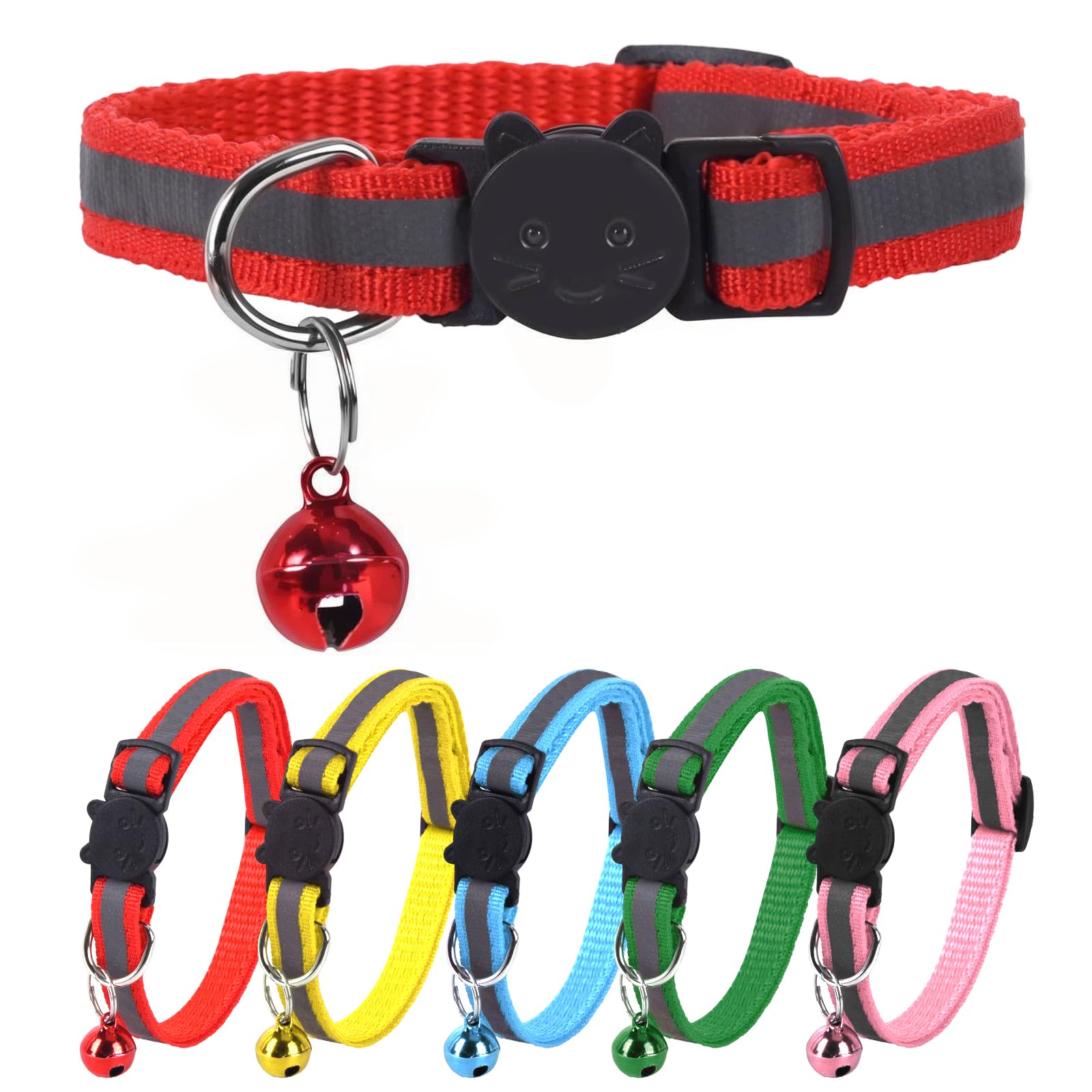 Xxs Dog Collar Teacup Dog Collar, Reflective Collar, Mini Reflective Collar, Teacup Dogs Collar For Small Dogs Cats, Red, 3/8 In