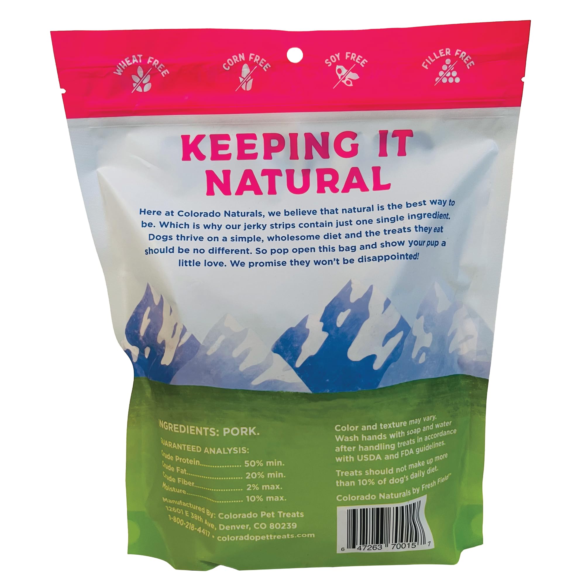 Colorado Naturals Bacon Jerky Strips Dog Treats, 16 oz - All-Natural, Made in USA, No Fillers or Preservatives - Great Source of