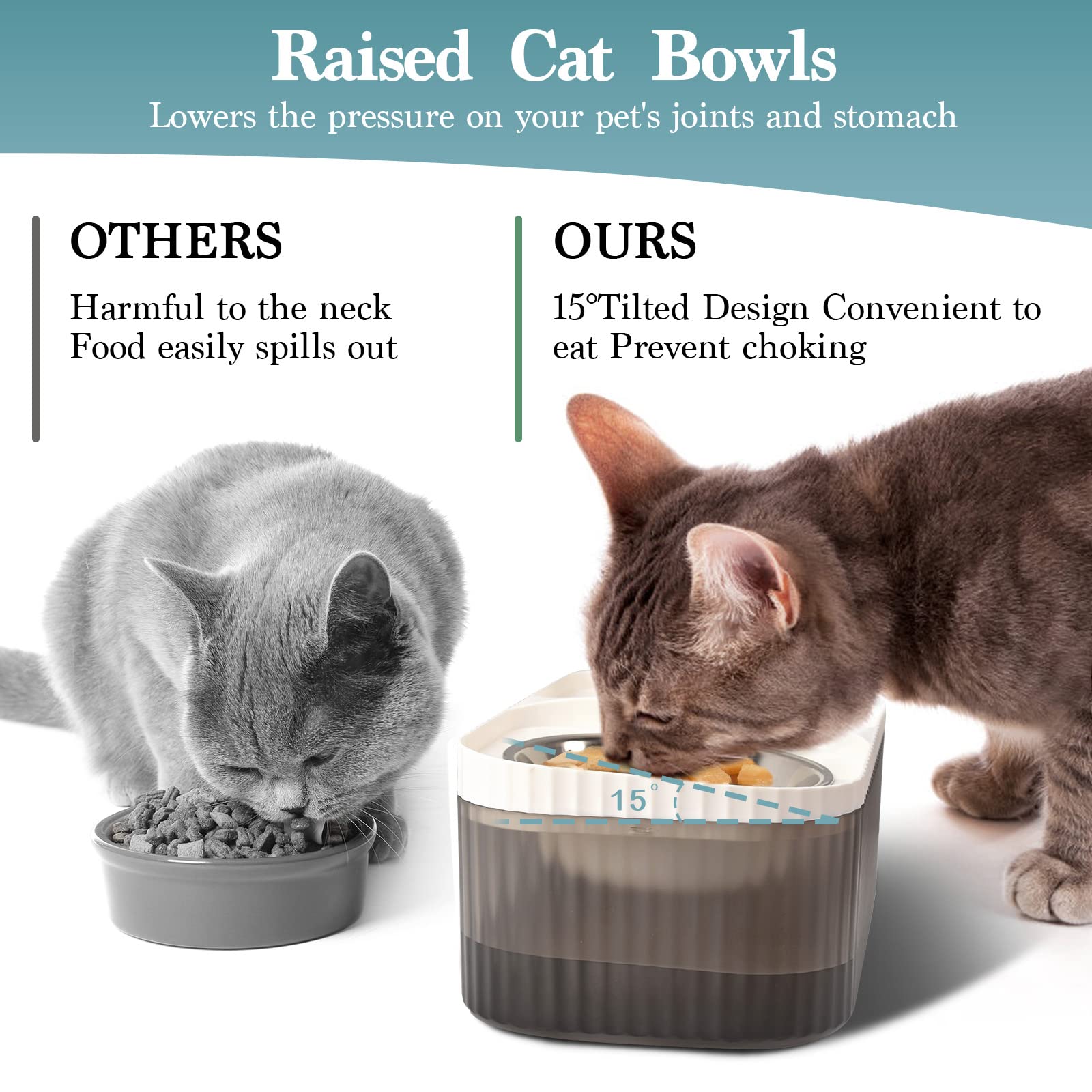 TODDLT Cat Water Fountain - Super Quiet Automatic Pet Water Dispenser, 100oz/3L with Stainless Steel Cat Bowls and Long Life Spa