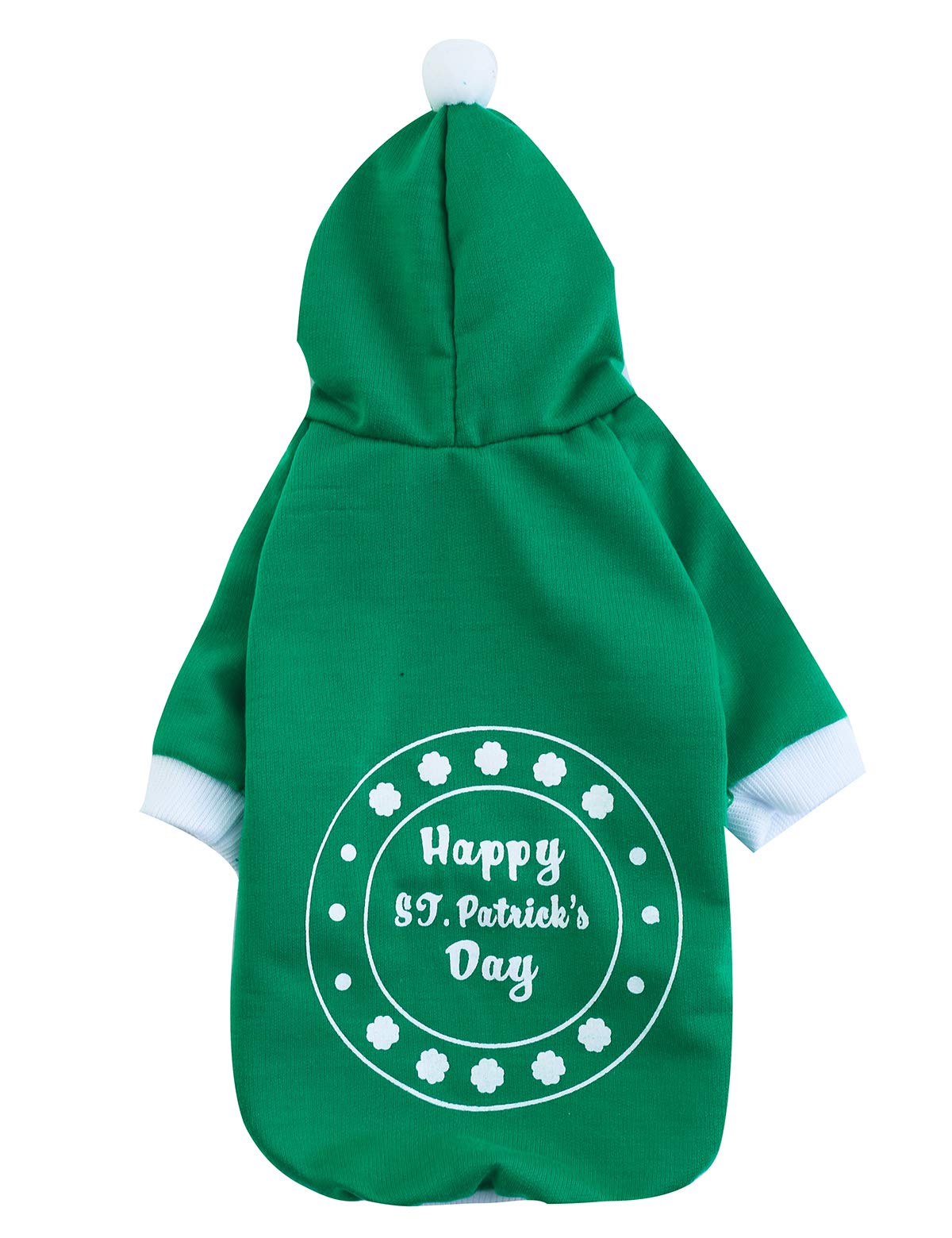Impoosy St Patrick'S Day Pet Dog Hoodies Funny Clover Shirt Cute Puppy Costume Clothes For Small Medium Dogs Cats Pets (M)