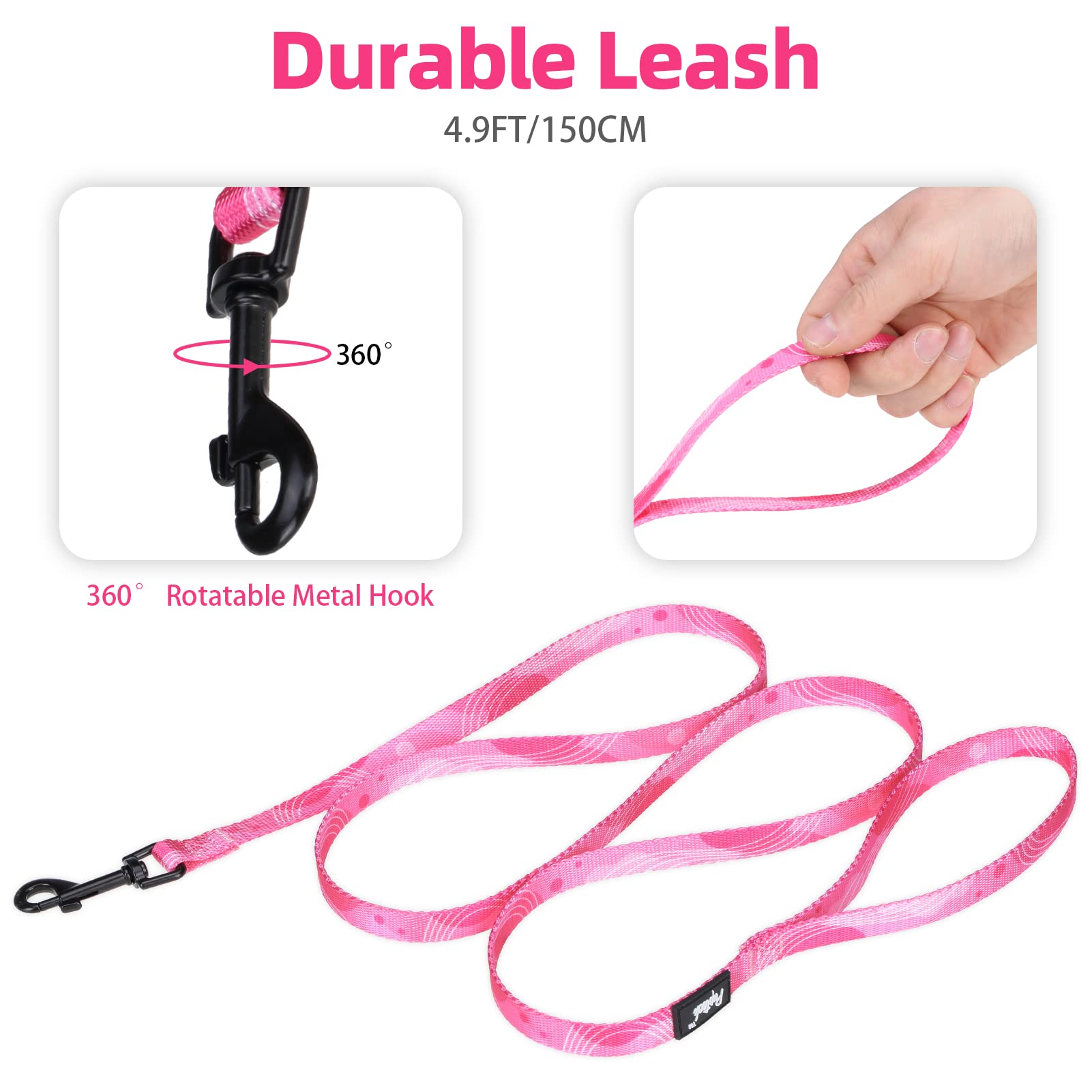 Pupteck No Pull Dog Harness Soft Adjustable Basic Nylon Step In Puppy Vest Outdoor Walking With Leash