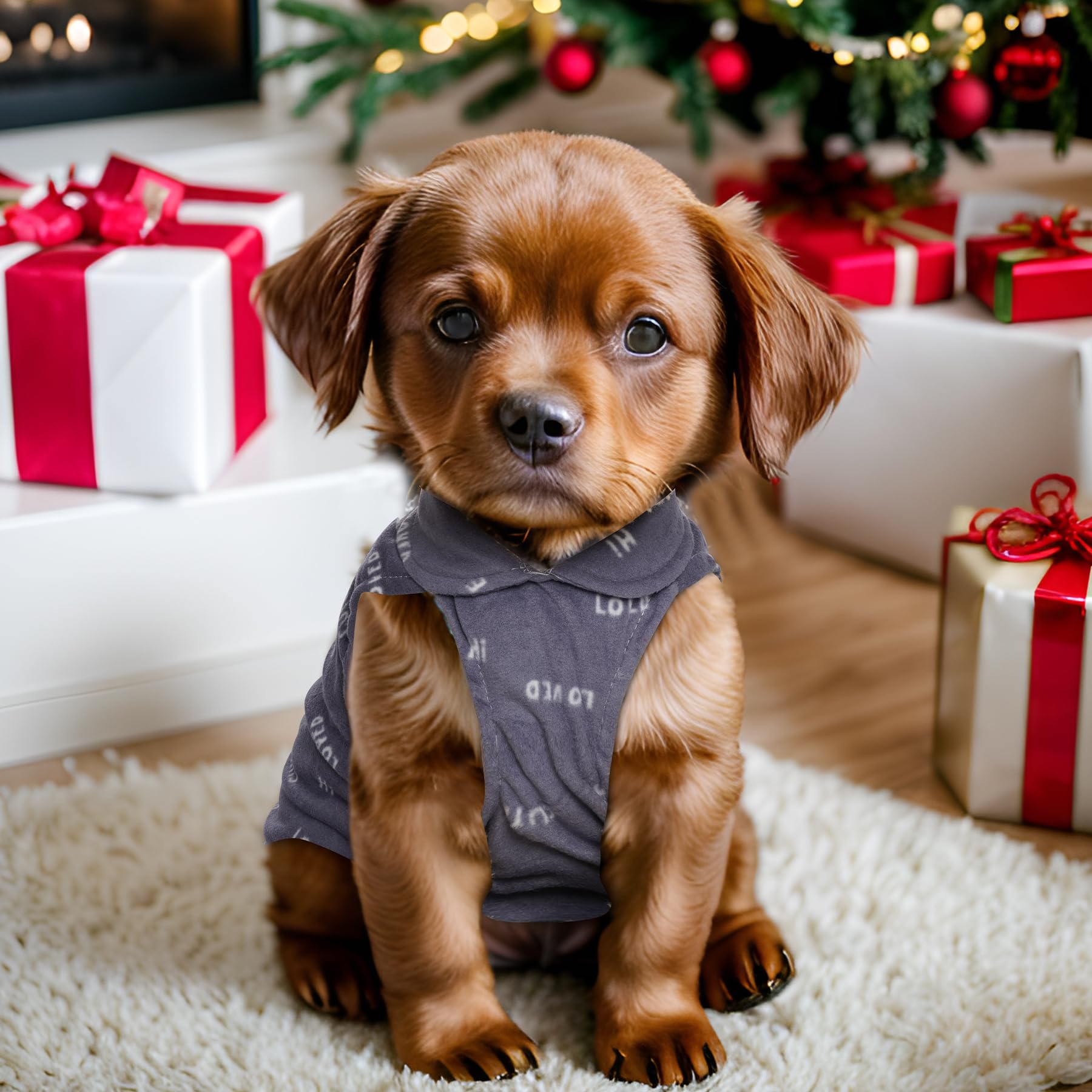 Rbenxia 4 Pieces Buffalo Plaid Dog Sweaters with Leash Ring Soft Fleece Vest Warm Dog Pullover Jacket Dog Clothes Winter Dog Out