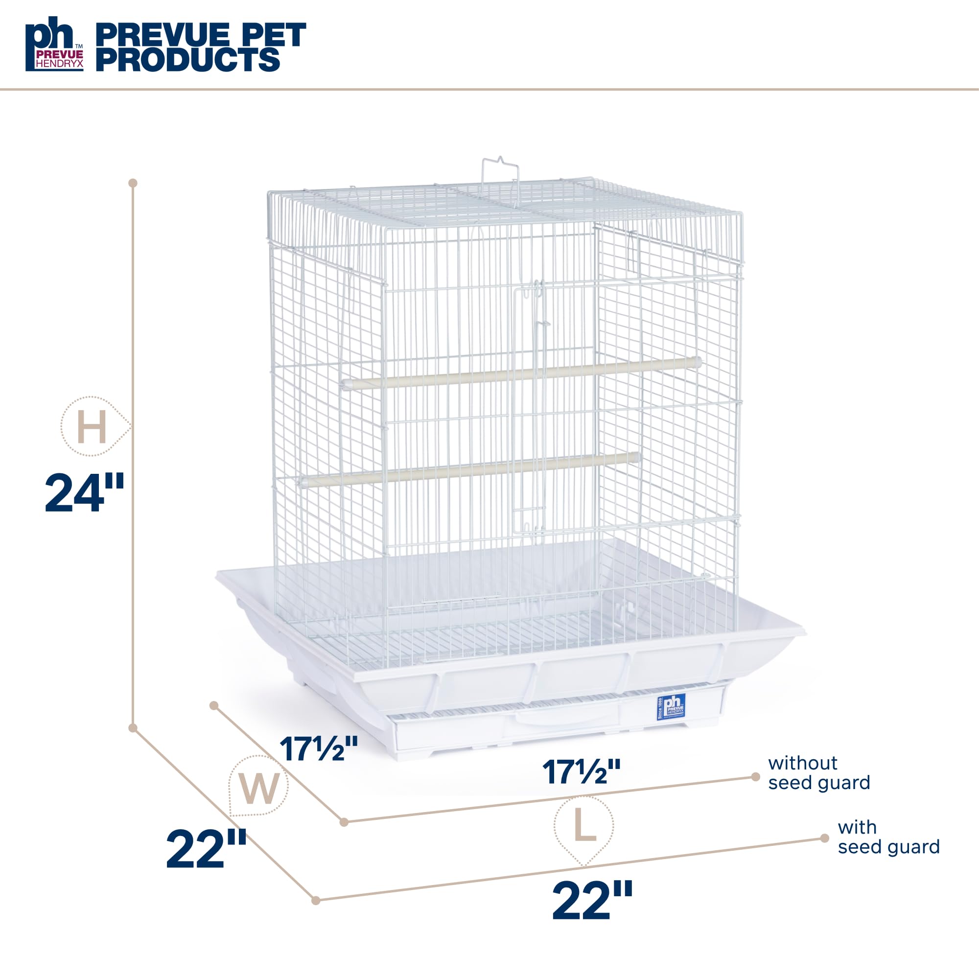 Prevue Hendryx Sp850W/W Clean Life Cockatiel Cage, White,1/2'