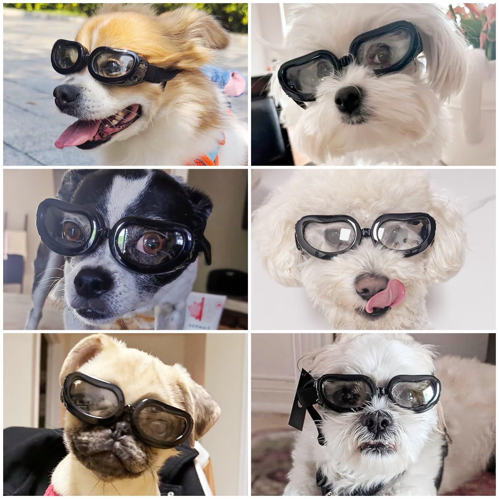 Enjoying Clear Dog Goggles Small Breed, Uv Protection Dog Sunglasses Small Breed, Driving Puppy Eye Protection, Windproof Dustpr