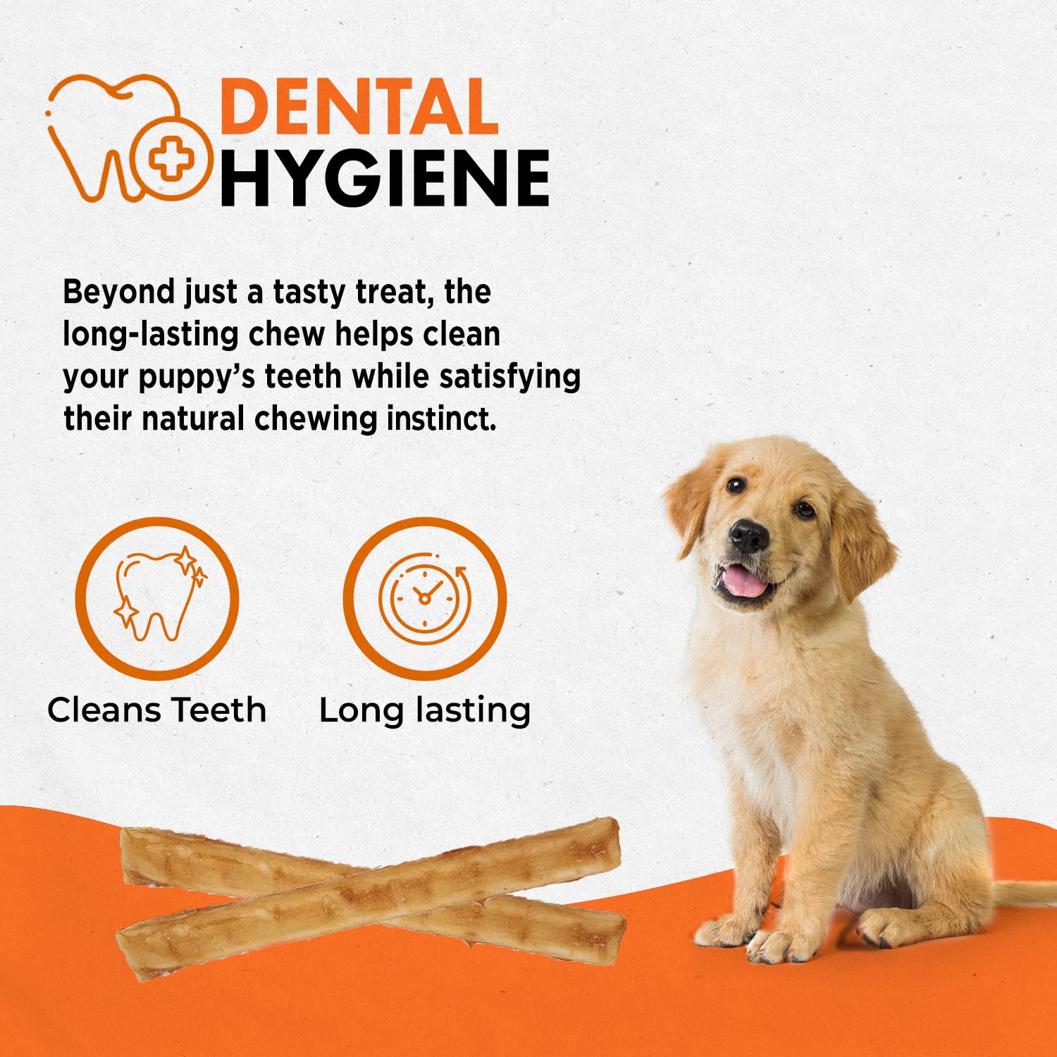 Canine Naturals Puppy Chicken and Rice Chew - Rawhide Free Puppy Treats - Made with USA Chicken - All-Natural & Easily Digestibl