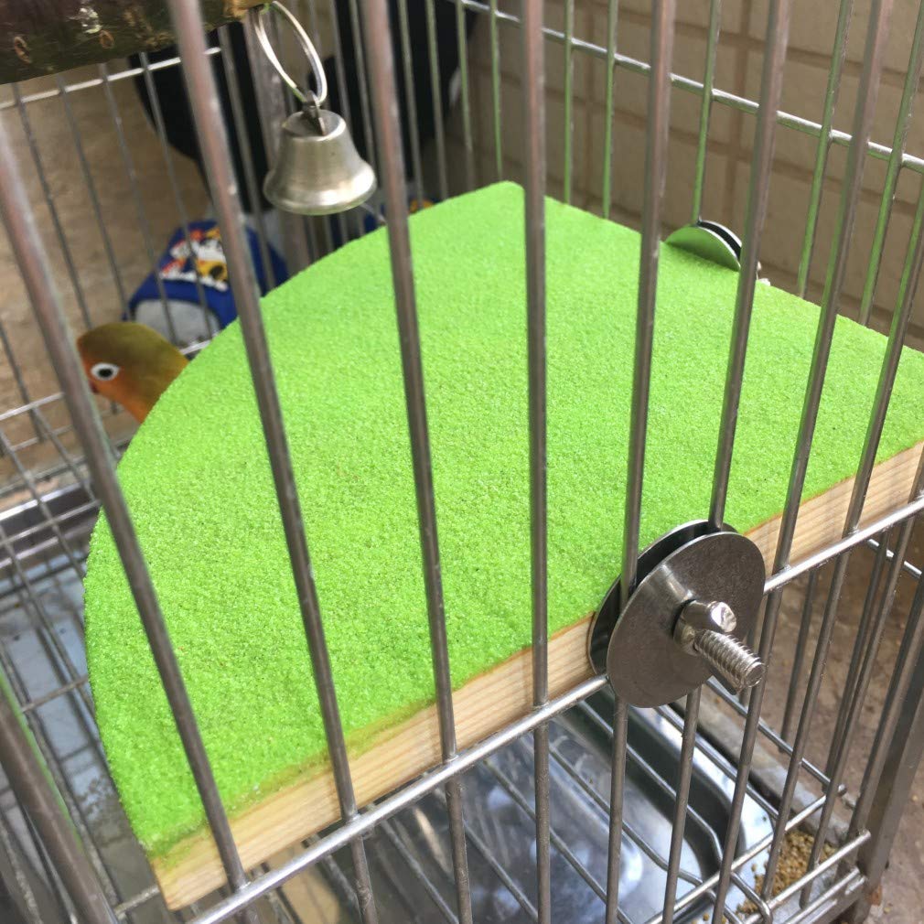 Bird Perch Stand Birdcage Platform For Small Medium Parrot Rat Small Animal (7Inch, Green)