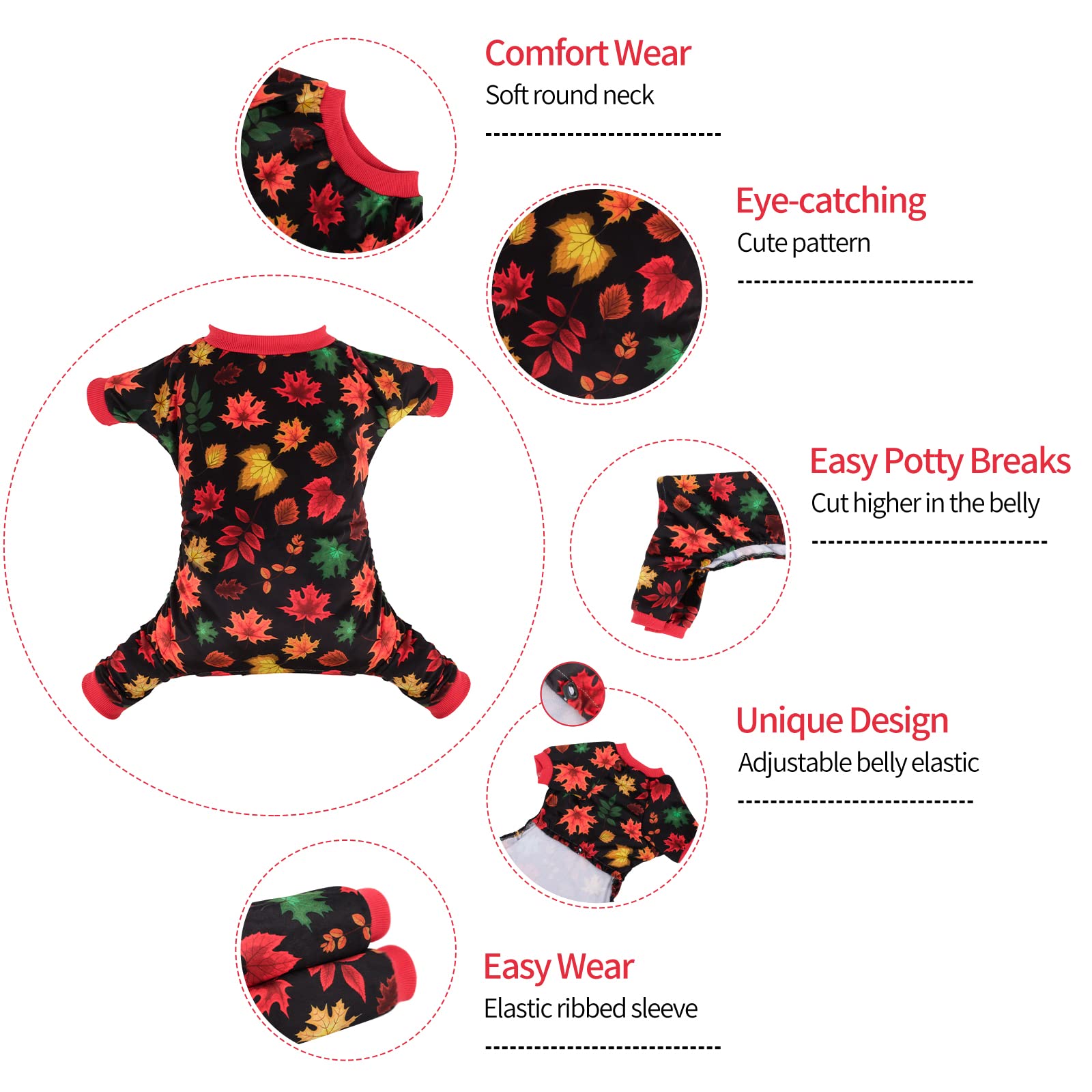 Cutebone Dog Halloween Pajamas Puppy Onesies Christmas Small Dogs Soft Pjs Coat Cat Apparel Comfy Pet Clothes Outfit Doggie Bodysuit P265M