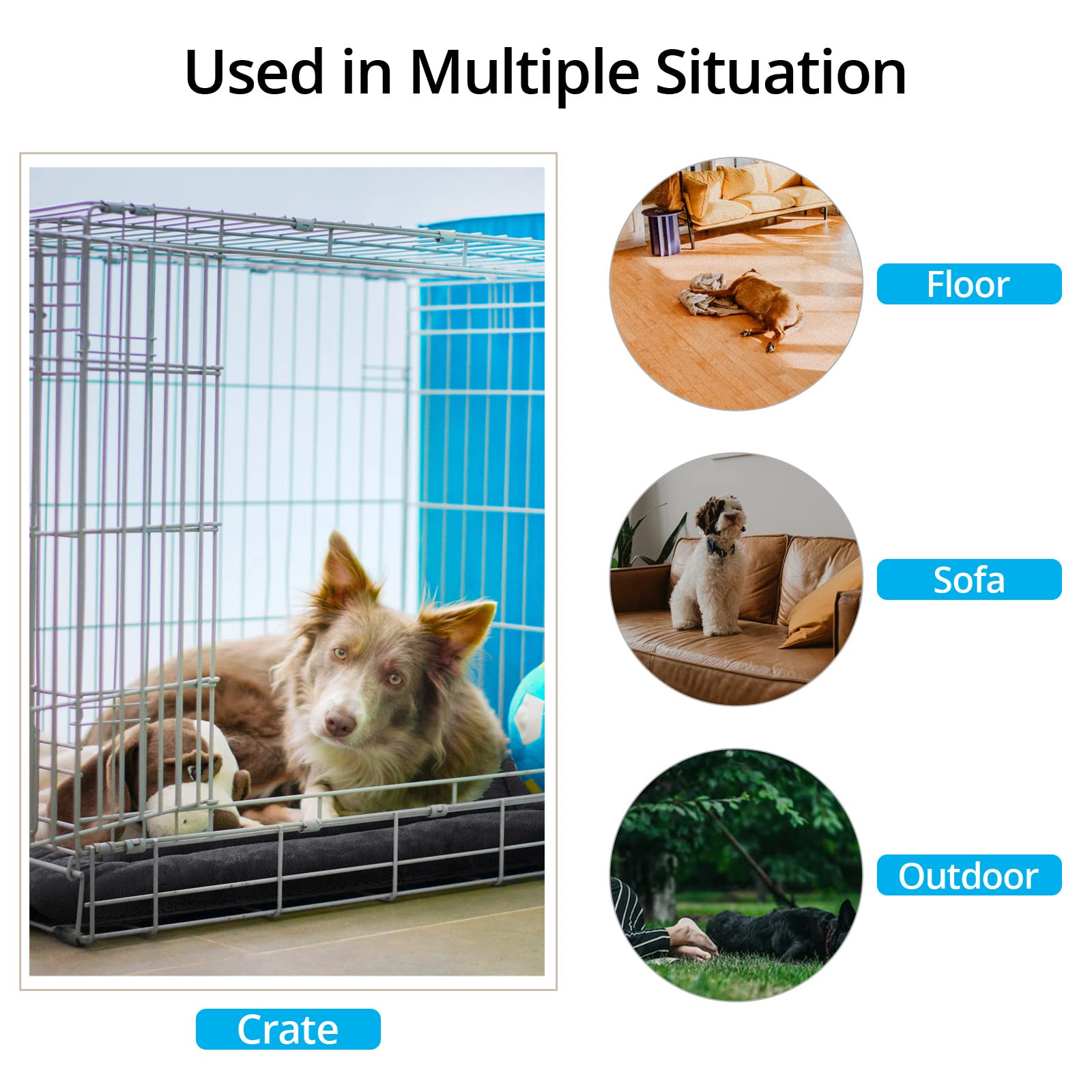 Dog Beds Crate Pad For Small Dogs Fit Metal Dog Crates,Ultra Soft Dog Crate Bed Washable & Anti-Slip Kennel Pad For Dogs Cozy Sleeping Mat,Dark Gray 24Inch