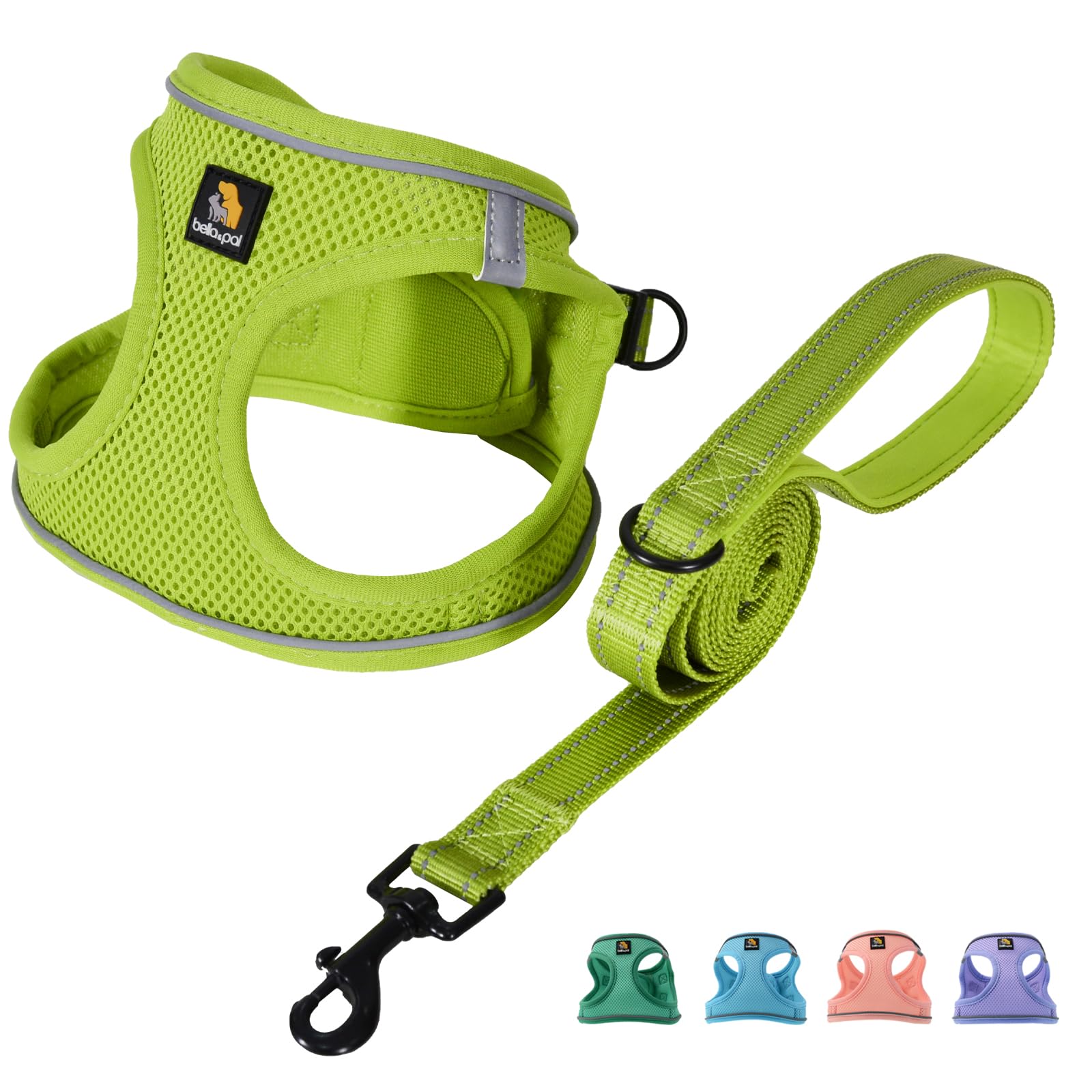 Bella & Pal Puppy Harness With Leash Set, Step In Harness For Small Dogs, Dog Air Mesh Dog Vest Harness With Reflective Strip, No Pull No-Chock Harness For Xxs, Xs, Small, Medium Dog Cat (Xs)