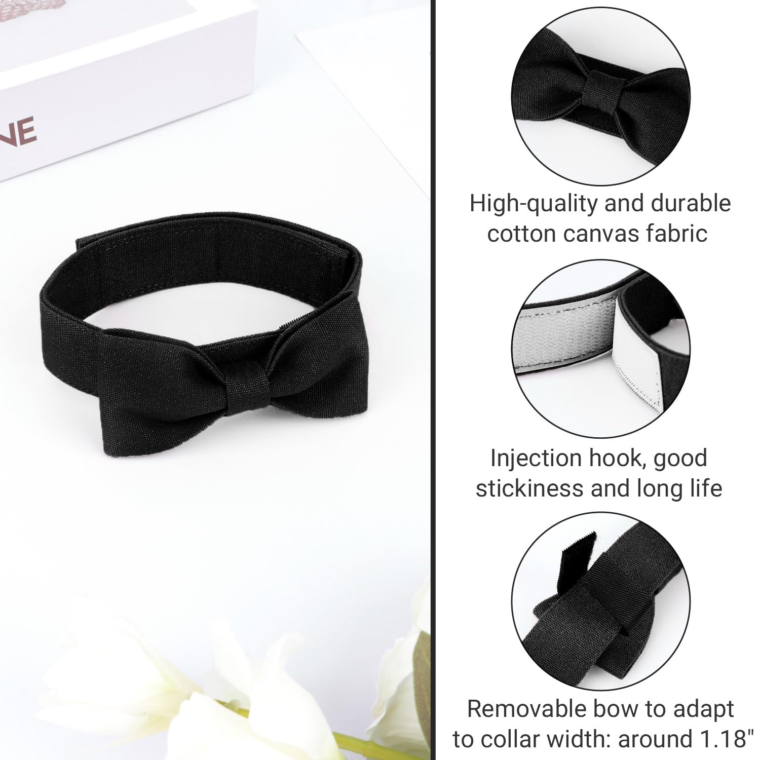 Segarty Bow Ties For Dogs, Adjustable Black Bowtie Collar For Small Medium Dogs, Durable Cats Neck Tie Tuxedo Comfortable Pets B