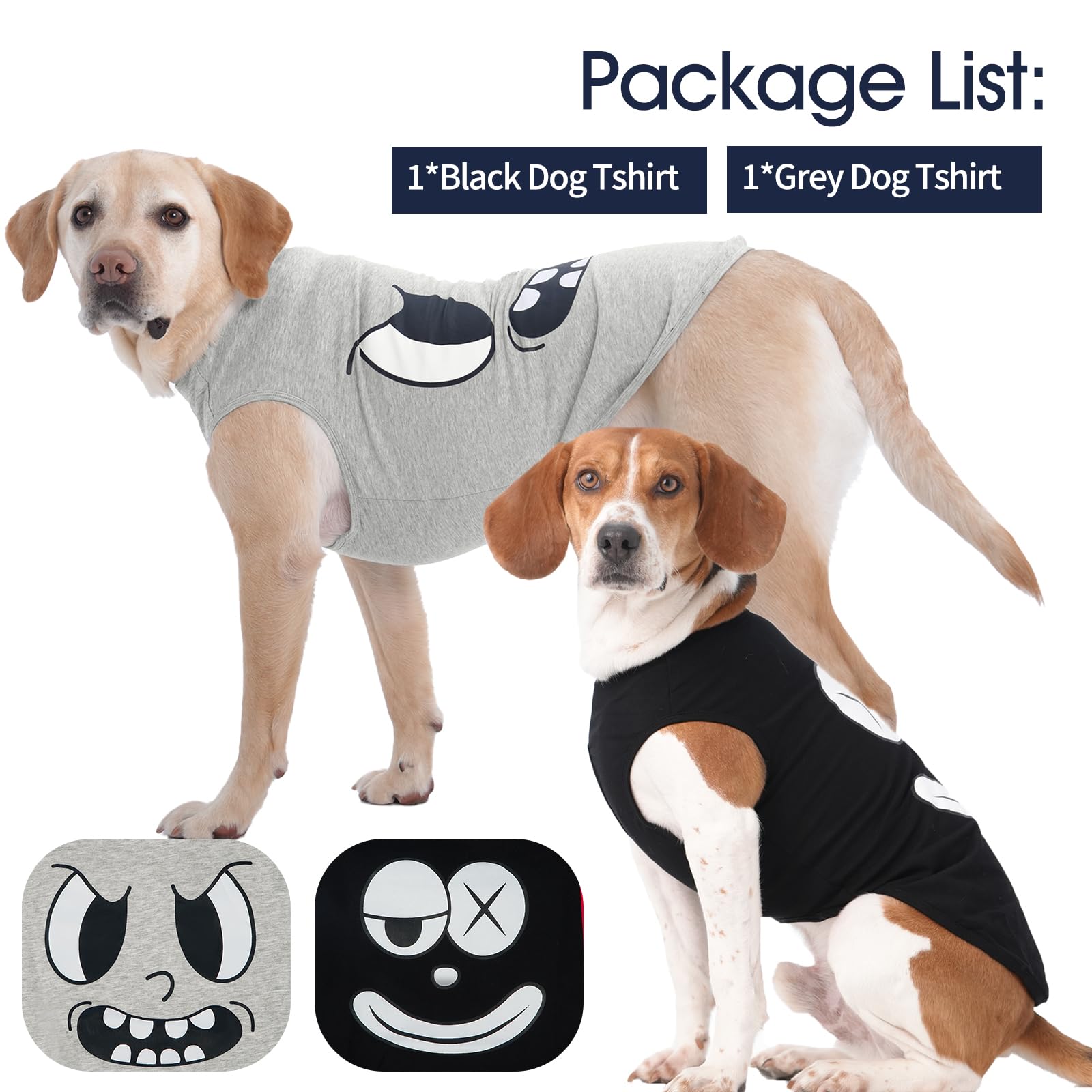 Iecoii 2 Pack Pet Tank Top Tee Sleeveless| 4X-Large |Summer Dog Clothes Apparel,Pet Funny Costume Doggy T-Shirts Clothing For La