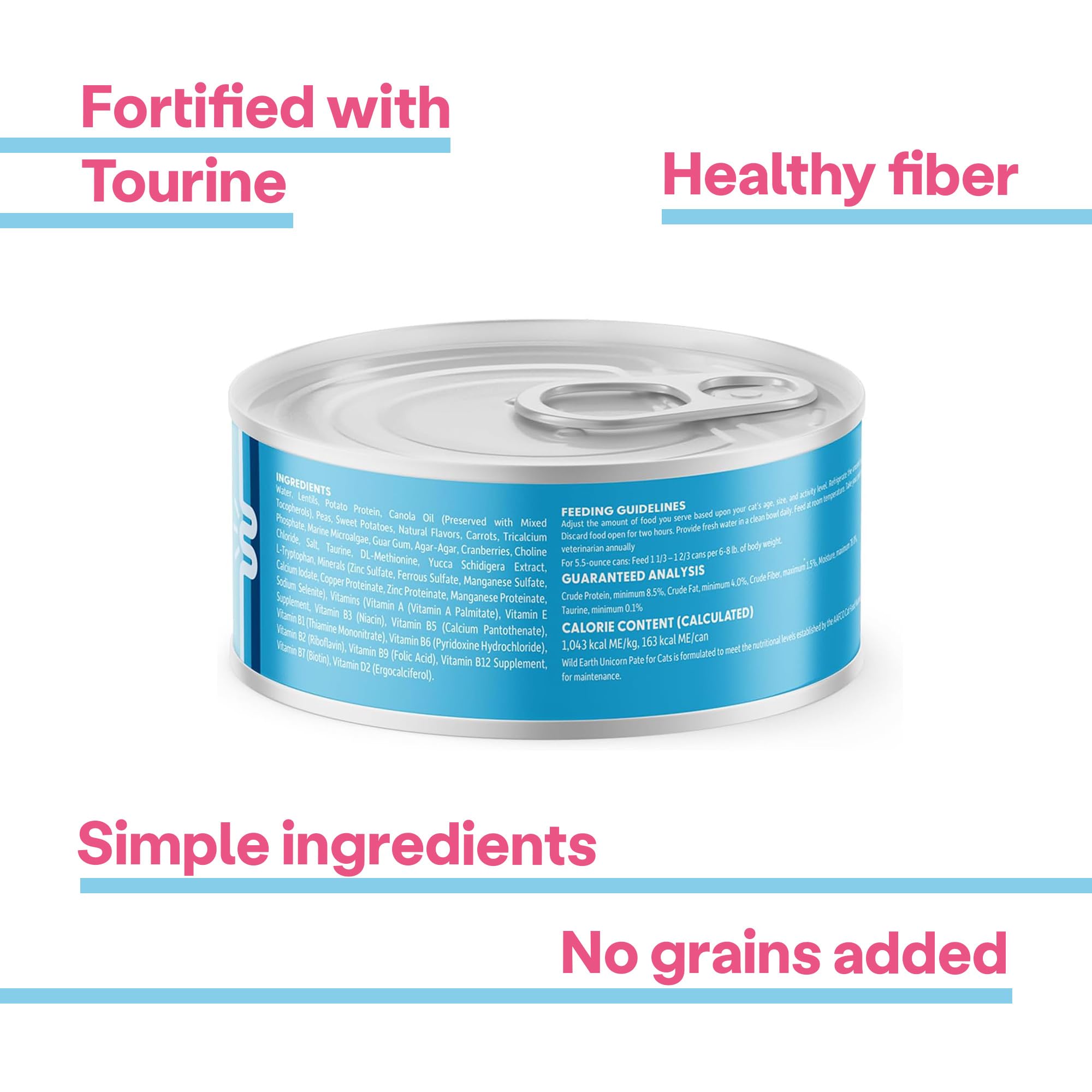 Wild Earth Vegan Wet Cat Food - Grain Free Taurine Fortified | Digestive Support, Allergen-Free, Veterinarian-Developed | Plant-