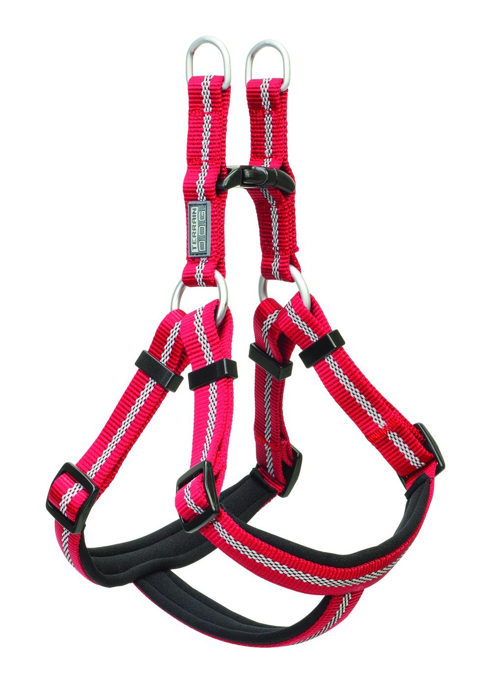 Terrain D.O.G. Reflective Neoprene Lined Harness Red, Medium, 16-25 Inch Girth Size