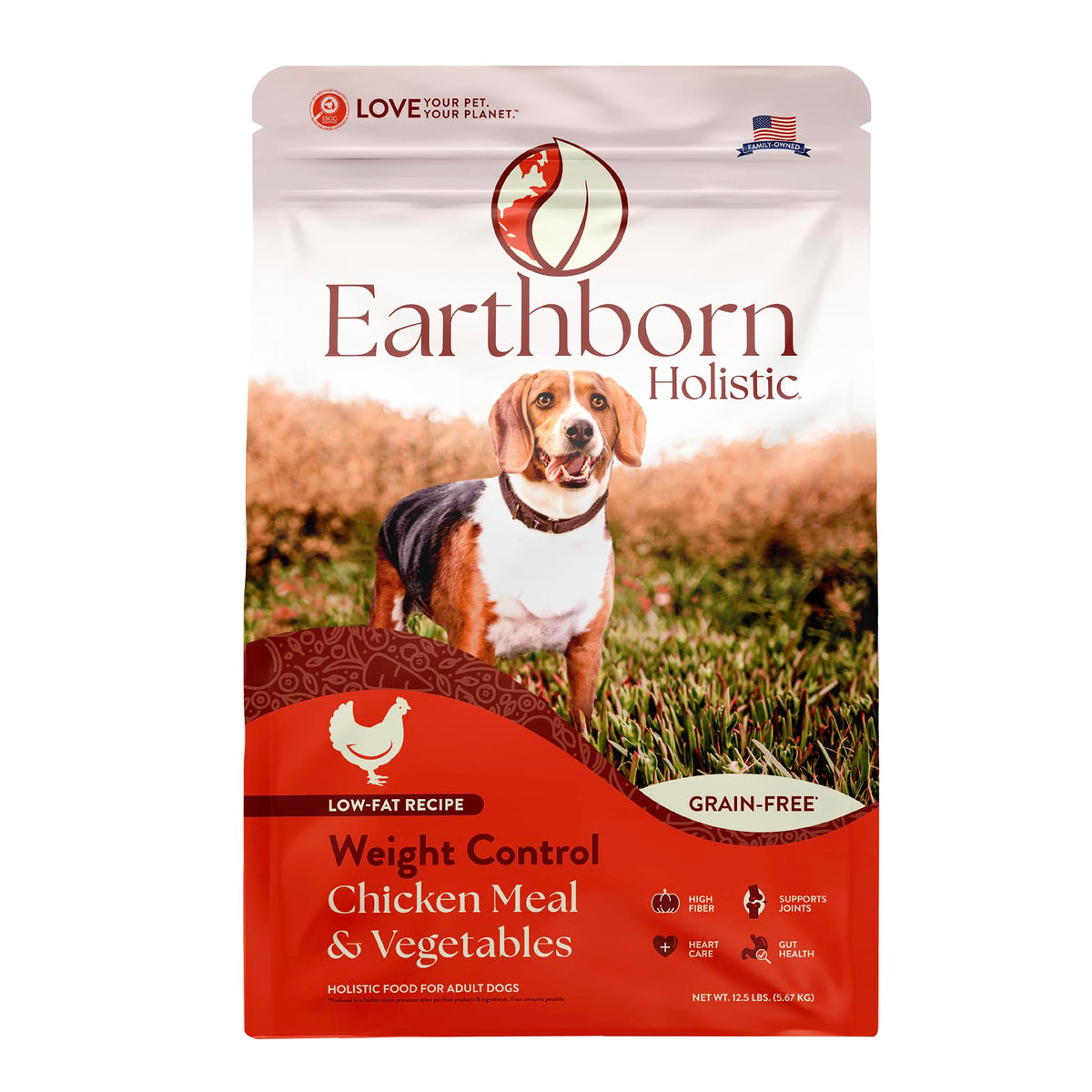 Earthborn Holistic Weight Control Chicken Meal & Vegetables Grain-Free, Low-Fat Dry Food For Adult Dogs (12.5 Lb. Bag)