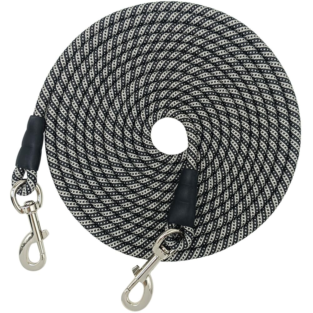 Yucforen Check Cord Dog Tie Out Long Rope Leash For Dog Training 15Ft 20Ft 26Ft 40Ft 60Ft 75Ft Obedience Recall Training Agility Lead For Large Medium Small Dogs Training, Camping, Playing, Backyard