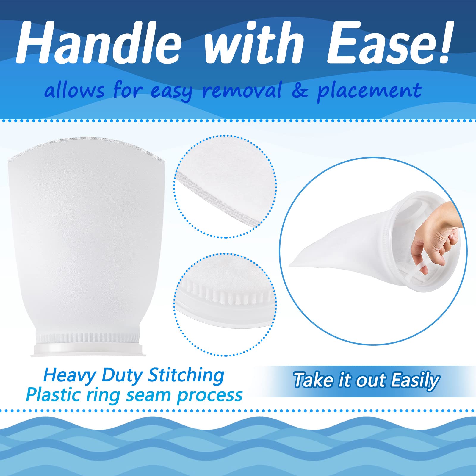 Tudomro 8 Pcs 7 Inch Ring Filter Socks Aquarium Filter Bags Micro Fish Tank Filter Aquarium Filter Sock Aquarium Socks For Fish