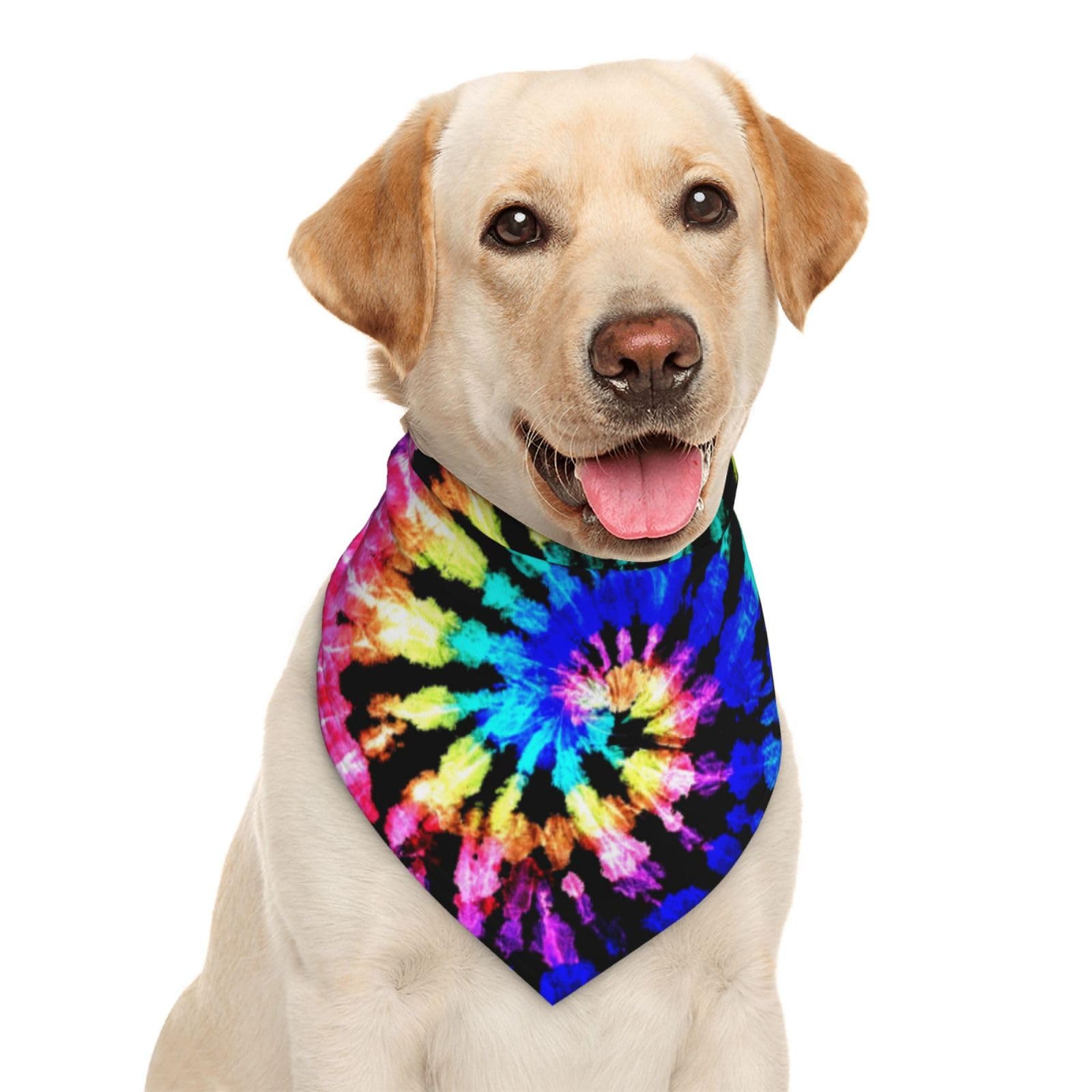 Modern Rainbow Tie Dye Hippie Bohemia Dog Bandana Scarf Triangle Bibs Pet Accessories Cat Kerchief