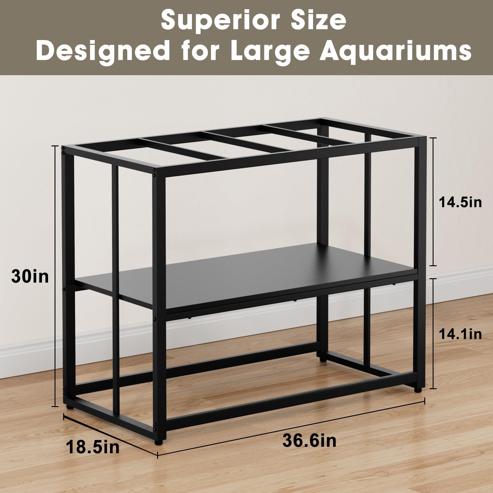 Urban Deco 40 Gallon Fish Tank Stand 660Lbs Capacity For Aquarium Stand Metal Fish Tank Stand 38.2''X18.5''X29.5'' Dual-Layer De