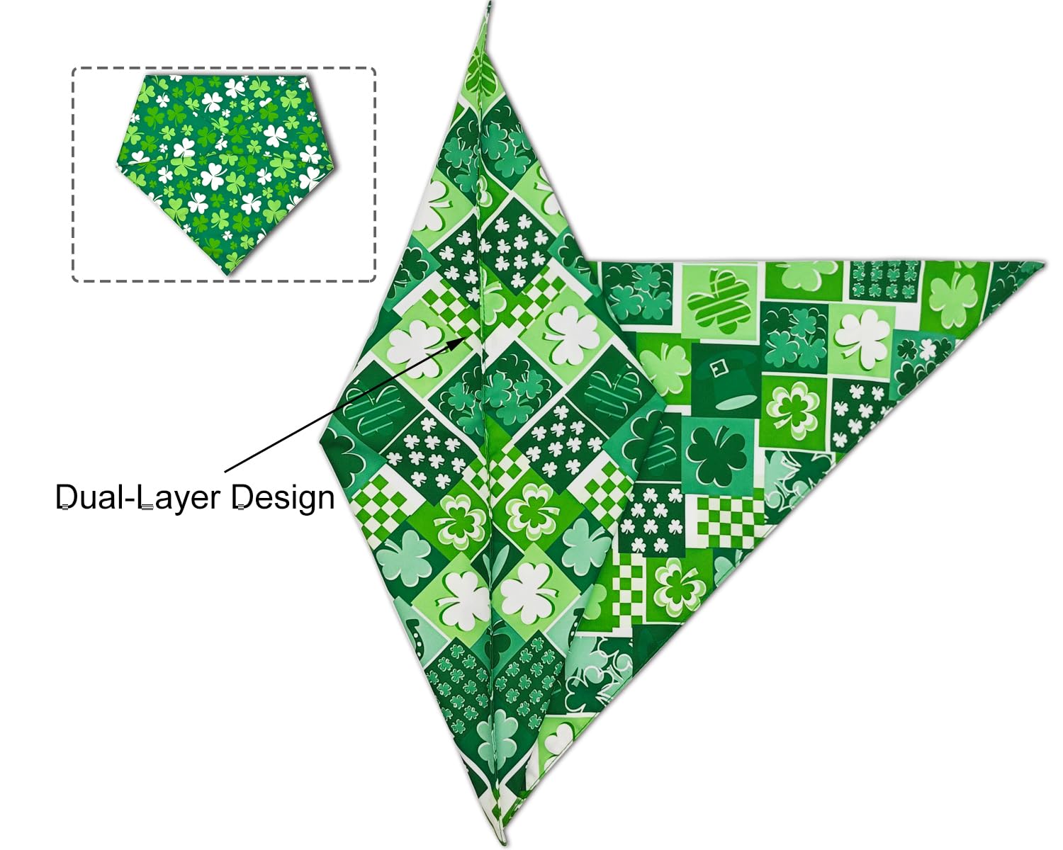 Cozyhaus St. Patrick'S Day Dog Bandanas, Irish Shamrock Design Scarves, Holiday Costumes, Pet Scarves For Boys And Girls, Dog Ou
