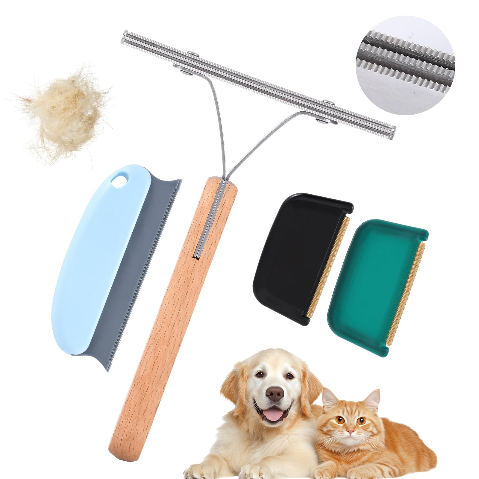 Glyvian 4Pack Pet Hair Remover Dog Cat Hair Remover Stainless Steel Lint Carpet Remover Shaver Portable Fabric Shaver For Furnit
