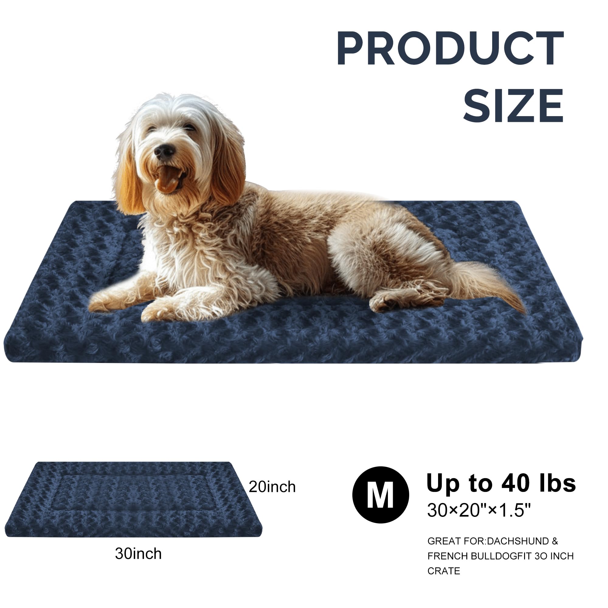 Reversible Dog Mat For Pet Comfort - Soft Bed Crate Pads With Dual-Sided Design For All Seasons - Durable, Machine Washable For