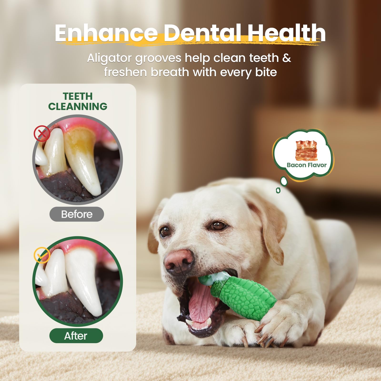 HGB Dog Toys for Aggressive Chewers, Squeaky Tough Indestructible Dog Toys for Large, Medium Breed to Keep Them Busy & Reduce An