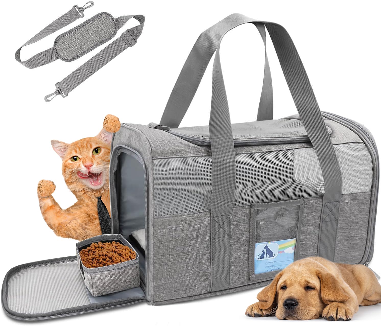 Refrze Pet Carrier Airline Approved, Cat Carriers For Medium Cats Small Cats, Soft Dog Carriers For Small Dogs Medium Dogs, Tsa