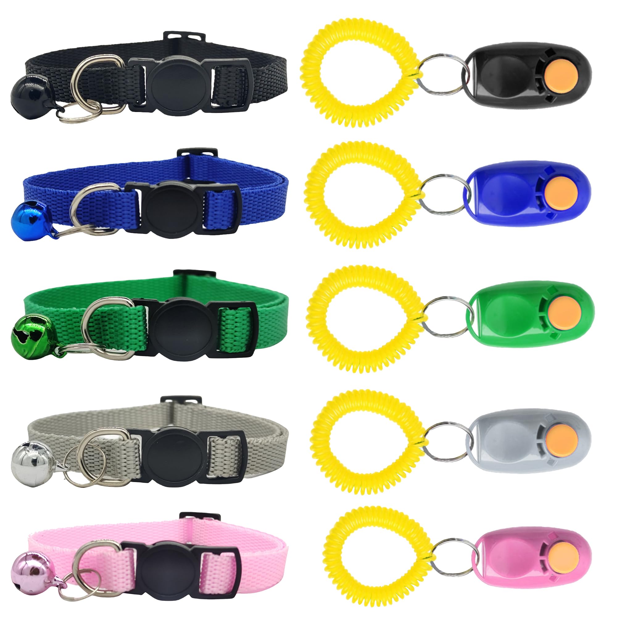Sungrow Puppy Collars & Training Clickers, Dog Behavioral Management And Positive Reinforcement Tools, Multi-Colored (Blue, Pink